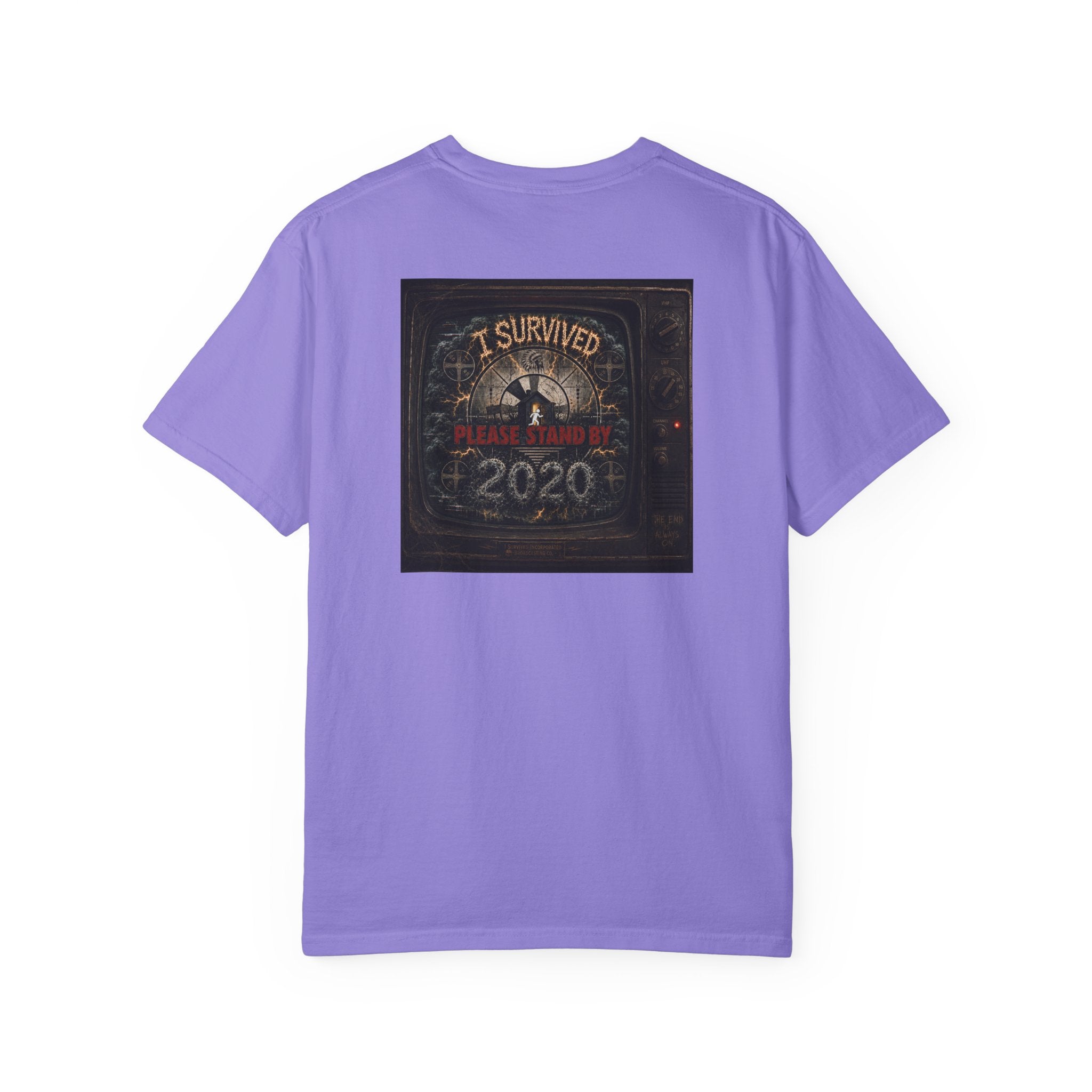 I Survived 2020 — "Please Stand By" Test Pattern Tee Summer Premier Unisex Garment-Dyed T-shirt