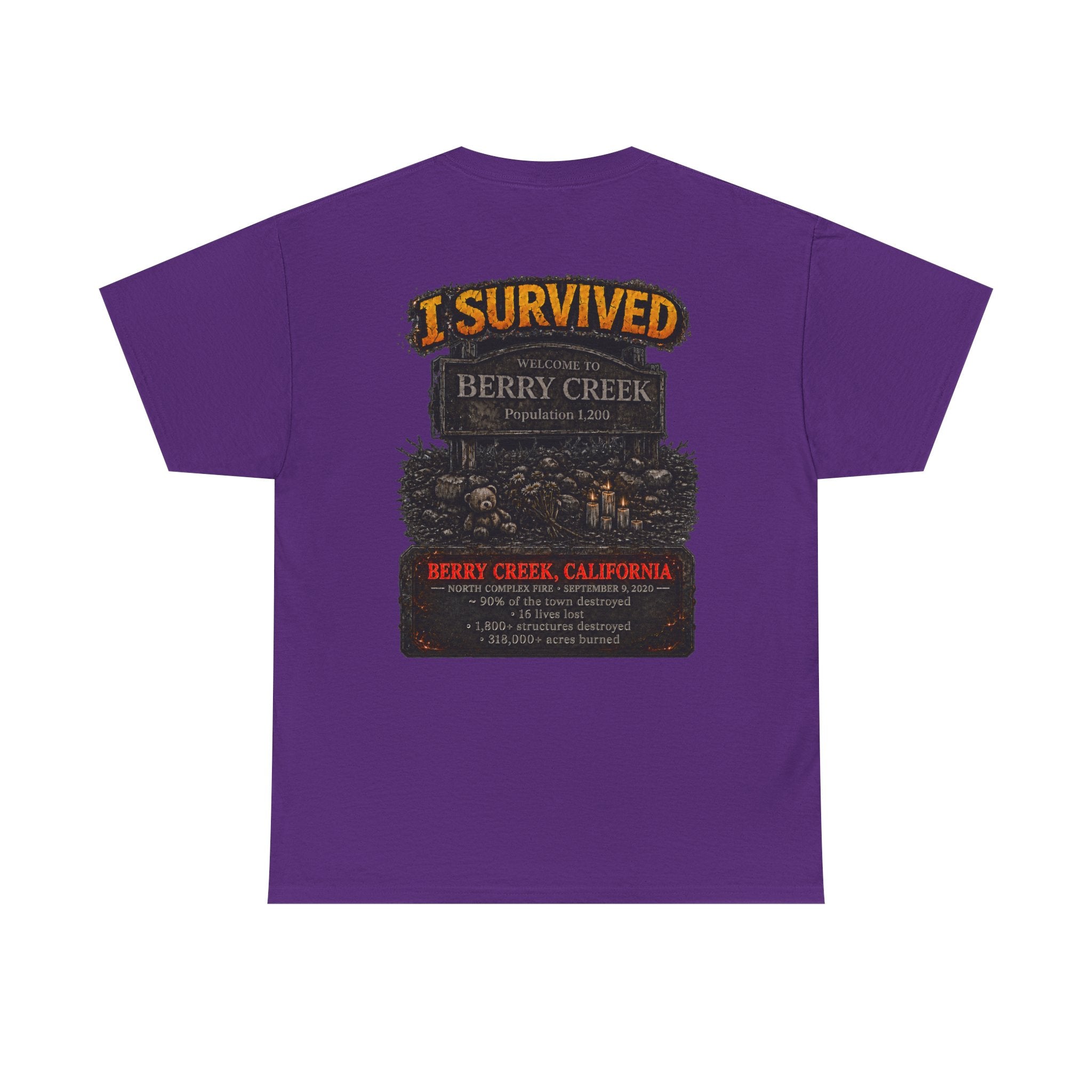 I Survived 2020 — WILDFIRES S2:E1: "Berry Creek" Memorial Unisex Heavy Cotton Tee