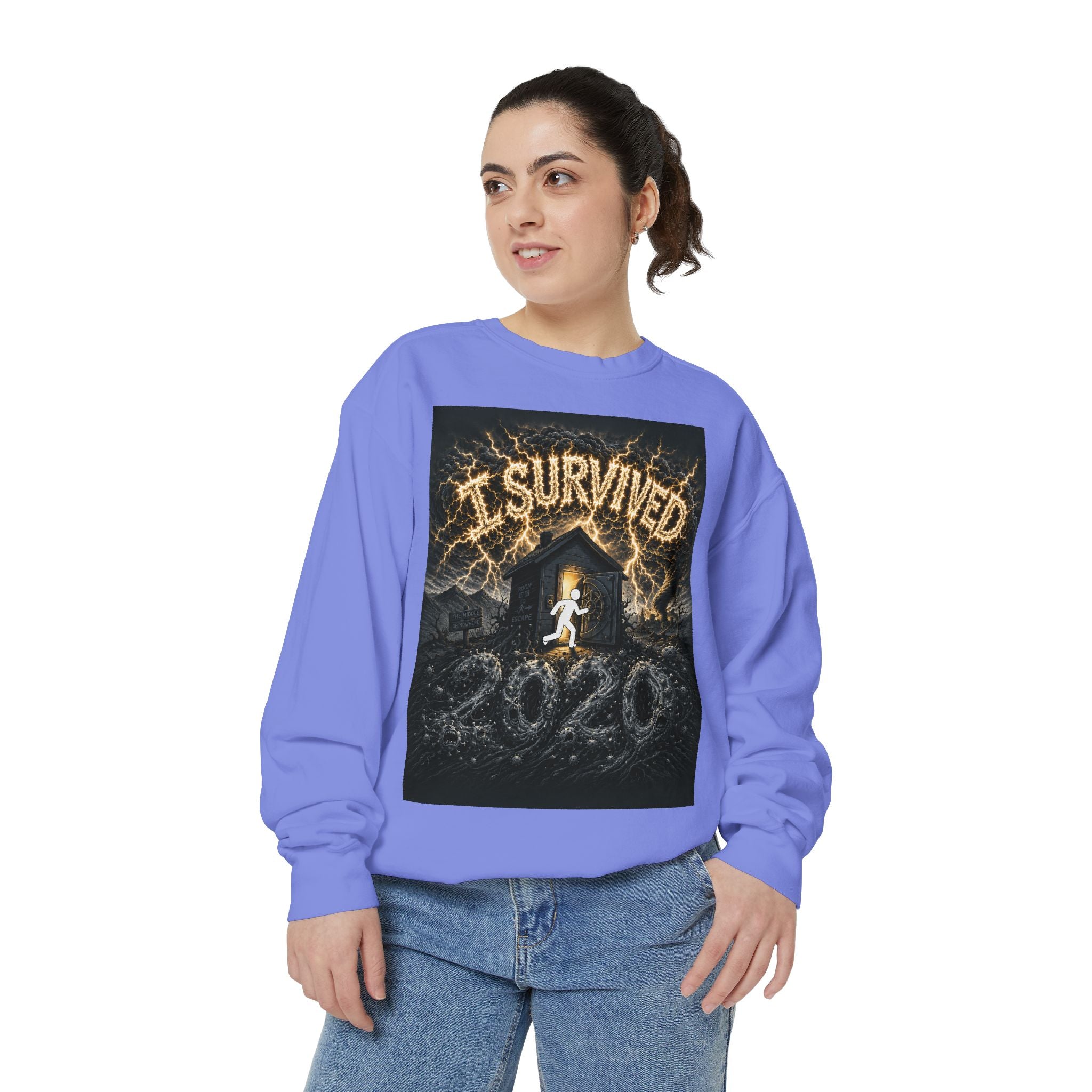I Survived 2020 — Original PILOT Design Unisex Garment-Dyed Sweatshirt