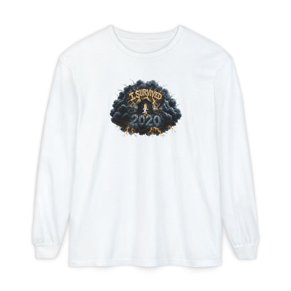 I Survived 2020 — Original PILOT Design: Director's Cut Unisex Garment-Dyed Long Sleeve T-Shirt