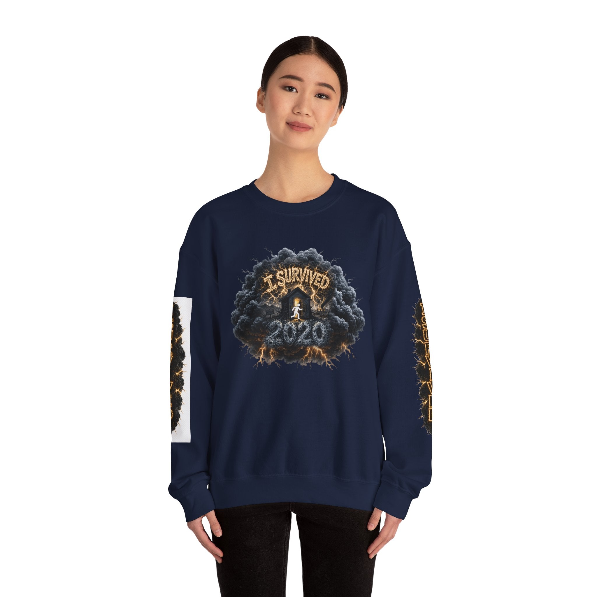 I Survived 2020 — Director's Cut Original Design Teaser Tee | Season 1 Premiere Drop Unisex Heavy Blend™ Crewneck Sweatshirt