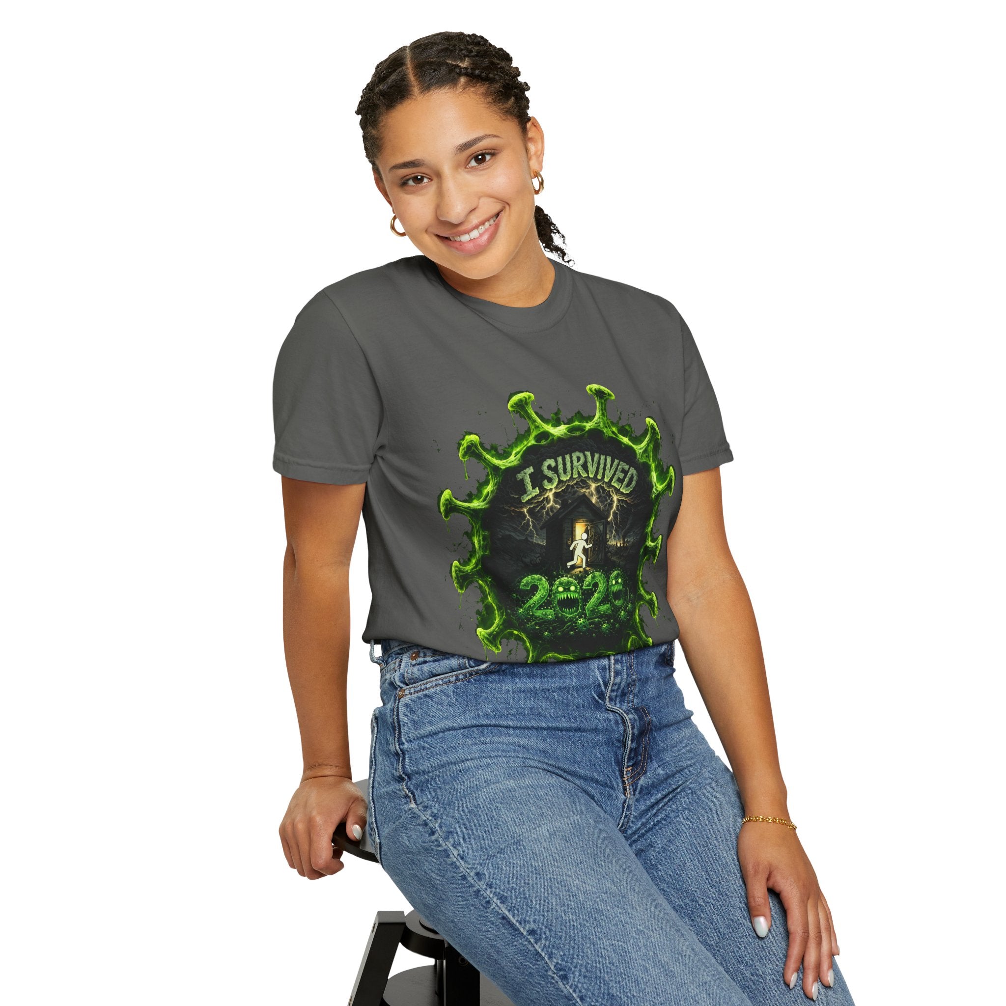 I Survived 2020 — Director's Cut S1:E4 "Mask Madness Mayhem Moment" | Pandemic Edition Unisex Garment-Dyed T-shirt