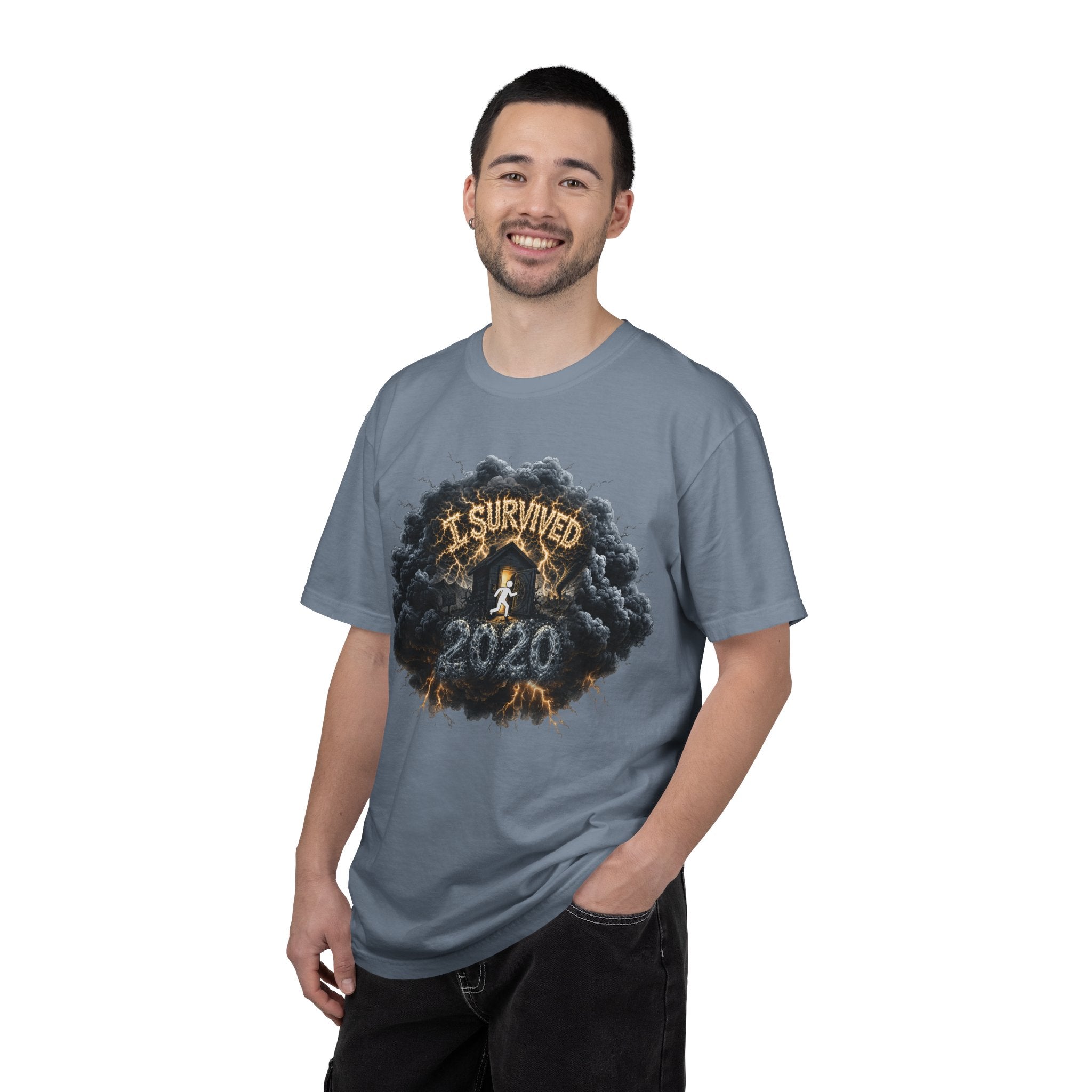 I Survived 2020 — Original Design Teaser Tee | Season 1 Premiere Drop Unisex Garment-Dyed T-shirt
