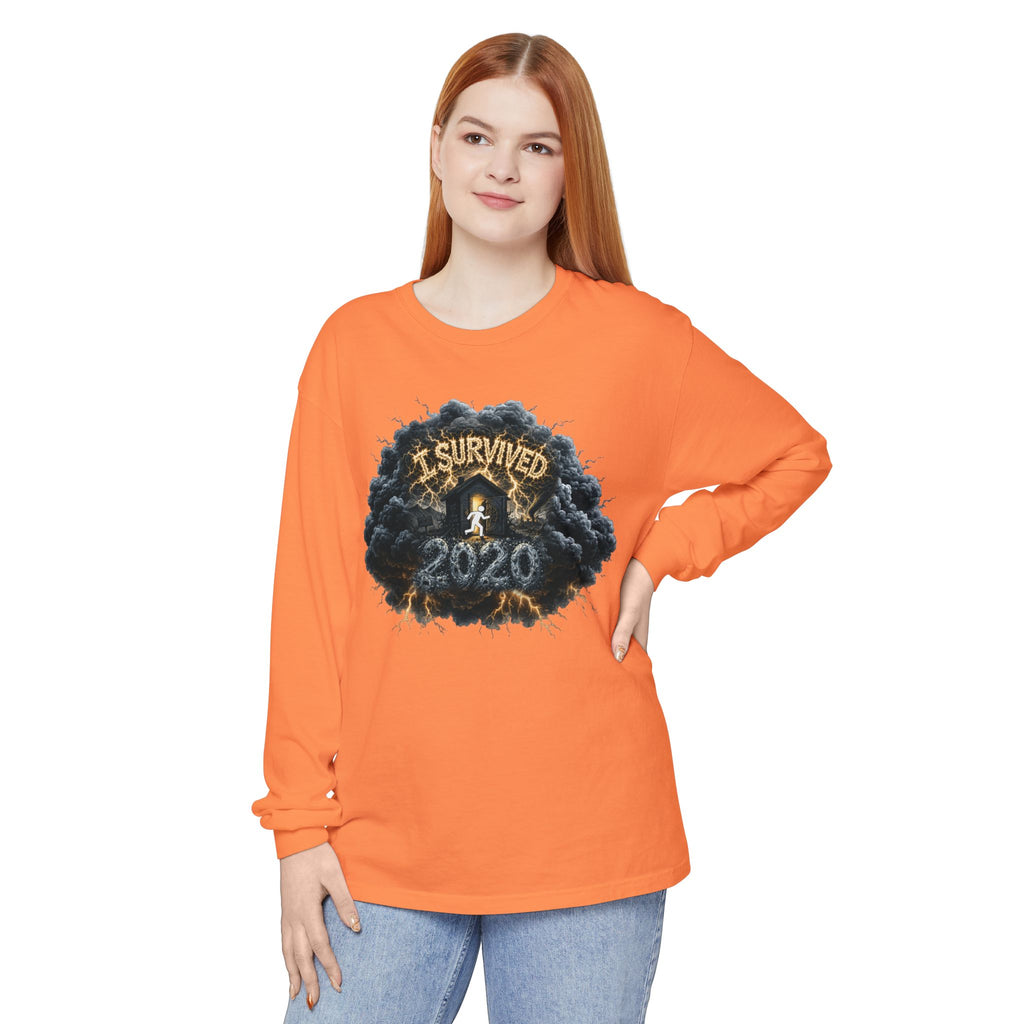 I Survived 2020 — Director's Cut Original Design Teaser Tee | Season 1 Premiere Drop Unisex Garment-Dyed Long Sleeve T-Shirt
