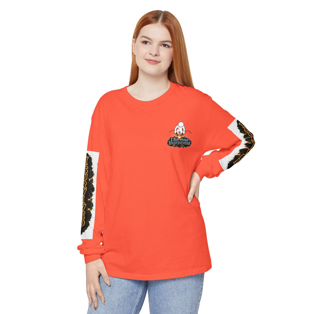 I Survived 2020 — "Please Stand By" Test Pattern Tee Special Edition Summer Premier Unisex Garment-Dyed Long Sleeve T-Shirt