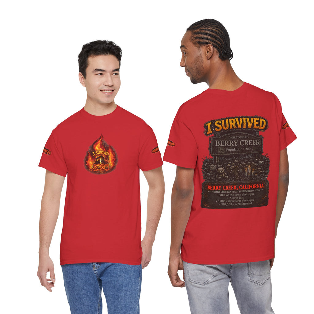 I Survived 2020 — WILDFIRES S2:E1: Director's Cut Special Edition "Berry Creek" Memorial Unisex Heavy Cotton Tee