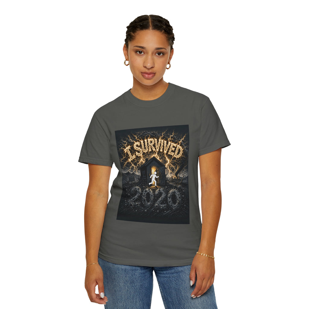 I Survived 2020 — Original Design Teaser Tee | Season 1 Premiere Drop Unisex Garment-Dyed T-shirt