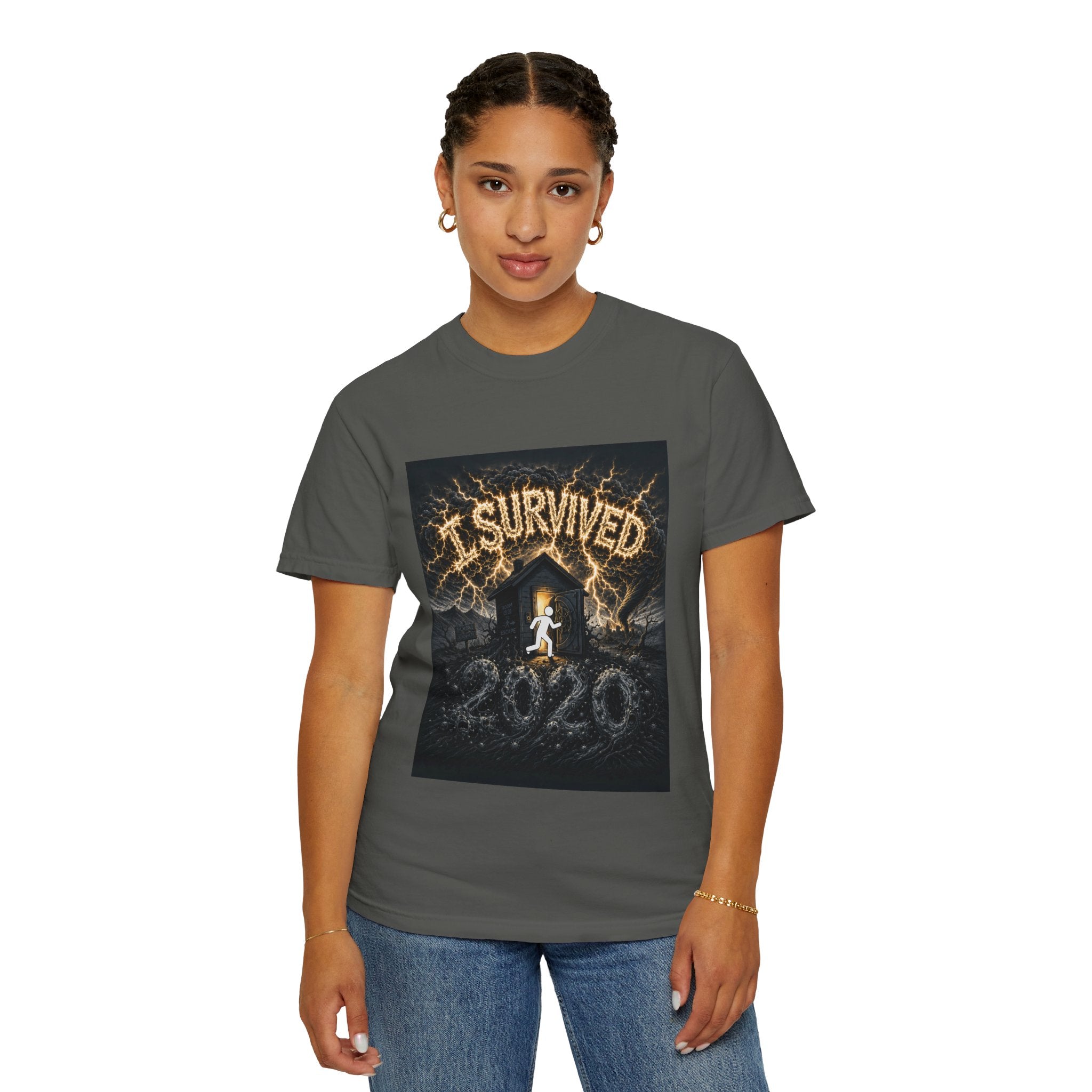 I Survived 2020 — Original Design Teaser Tee | Season 1 Premiere Drop Unisex Garment-Dyed T-shirt