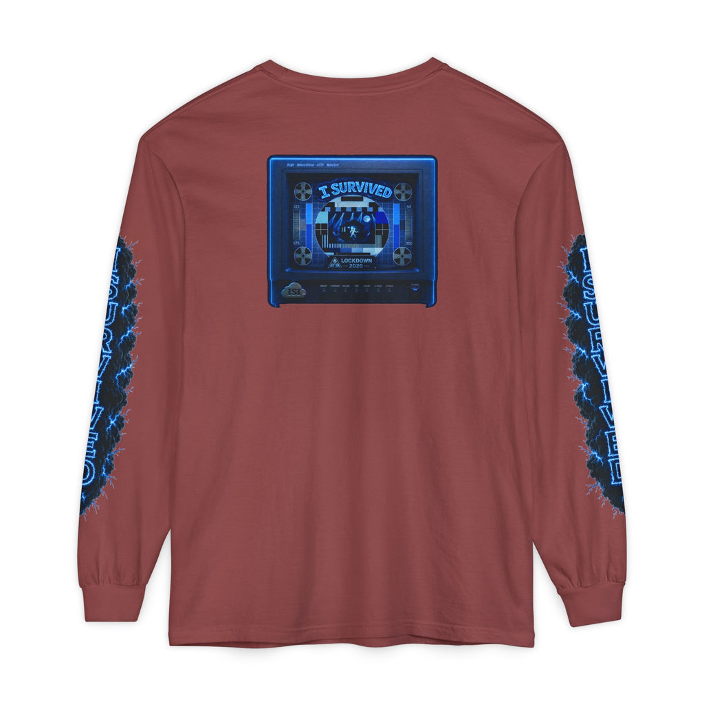 I Survived 2020 — "Please Stand By" Test Pattern Tee Lockdown Special Edition Summer Exclusive Unisex Garment-Dyed Long Sleeve T-Shirt