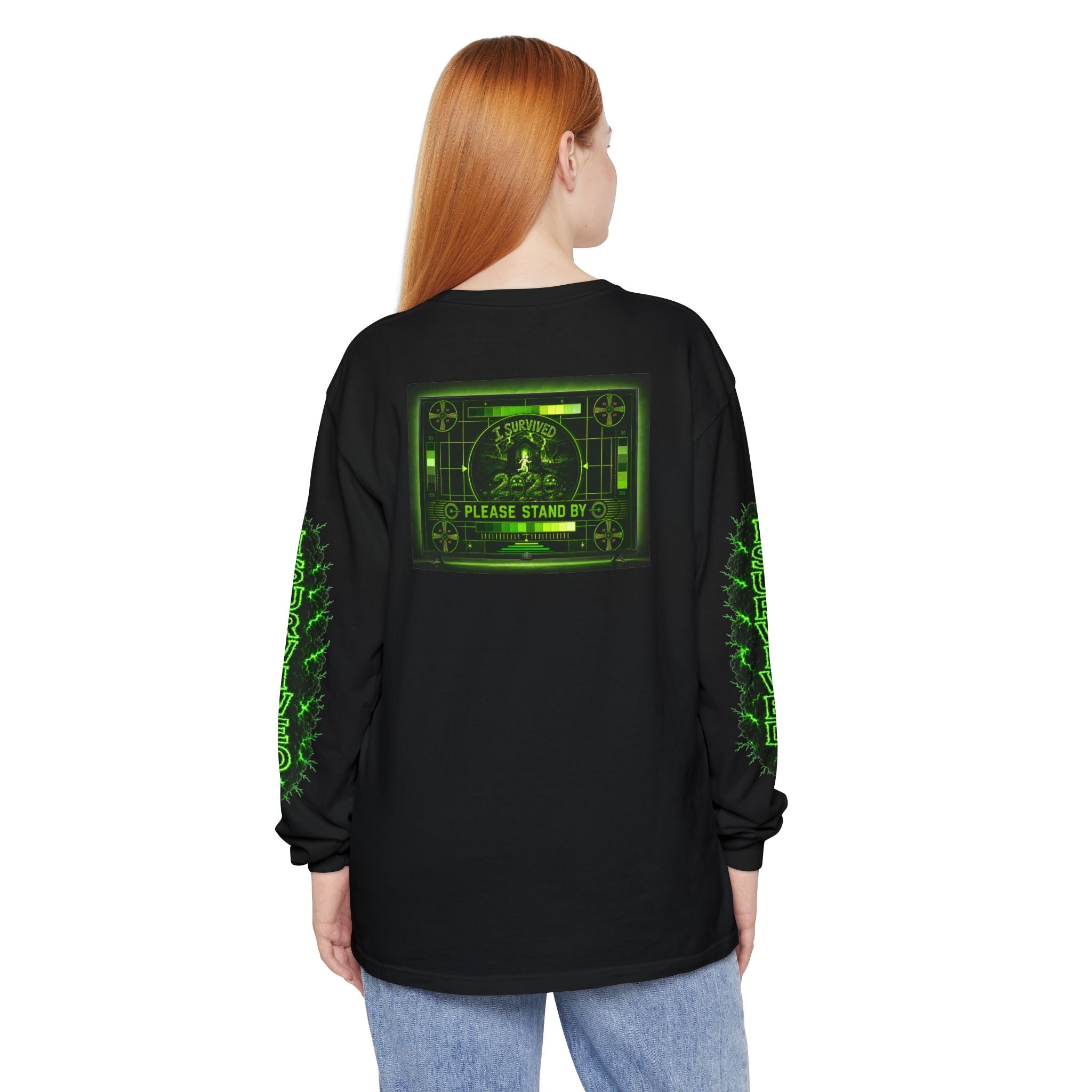 I Survived 2020 — "Please Stand By" Test Pattern Toxic Signal Tee Special Edition Summer Premiere Unisex Garment-Dyed Long Sleeve T-Shirt
