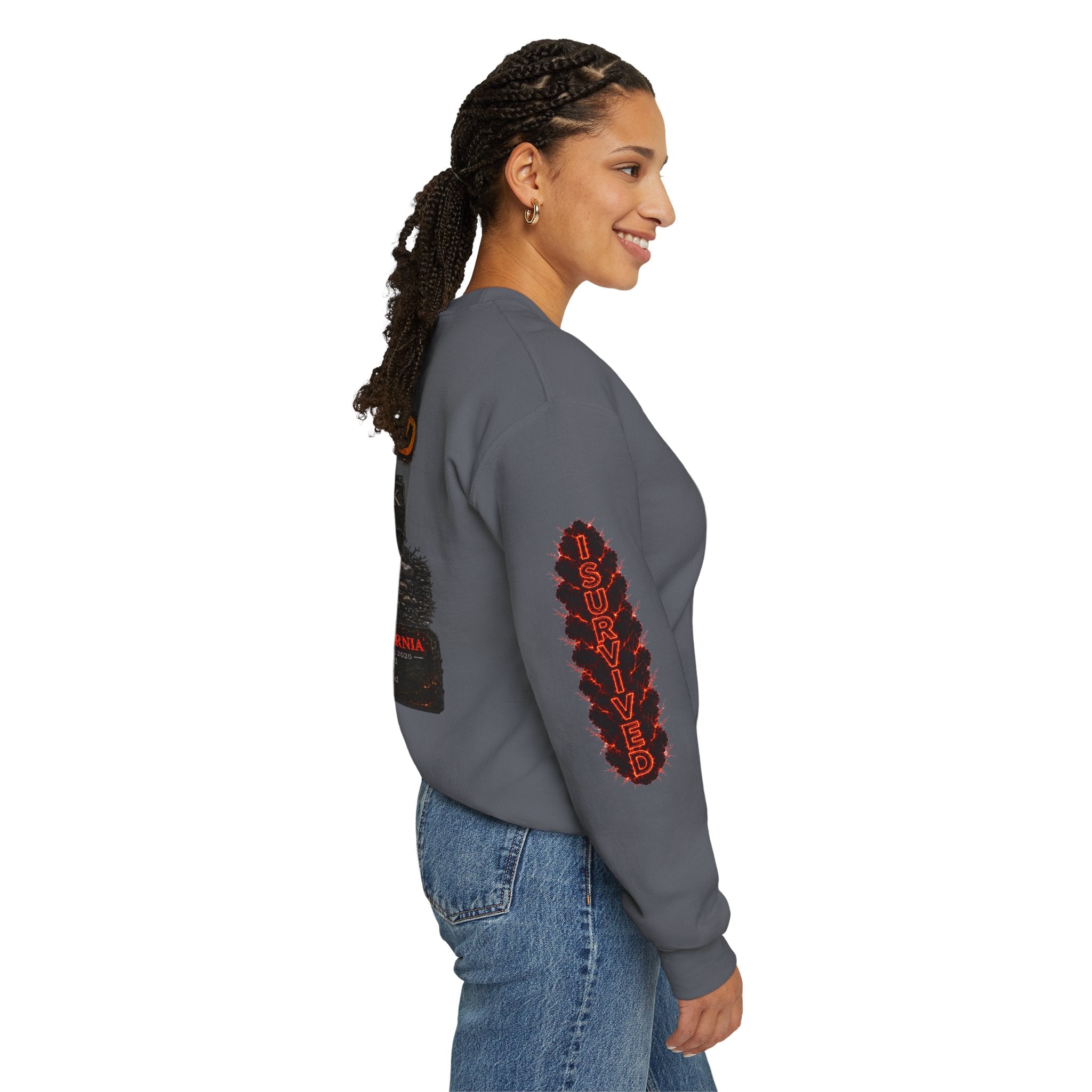 I Survived 2020 — WILDFIRES S2:E1: Director's Cut "Berry Creek" Memorial Unisex Heavy Blend™ Crewneck Sweatshirt