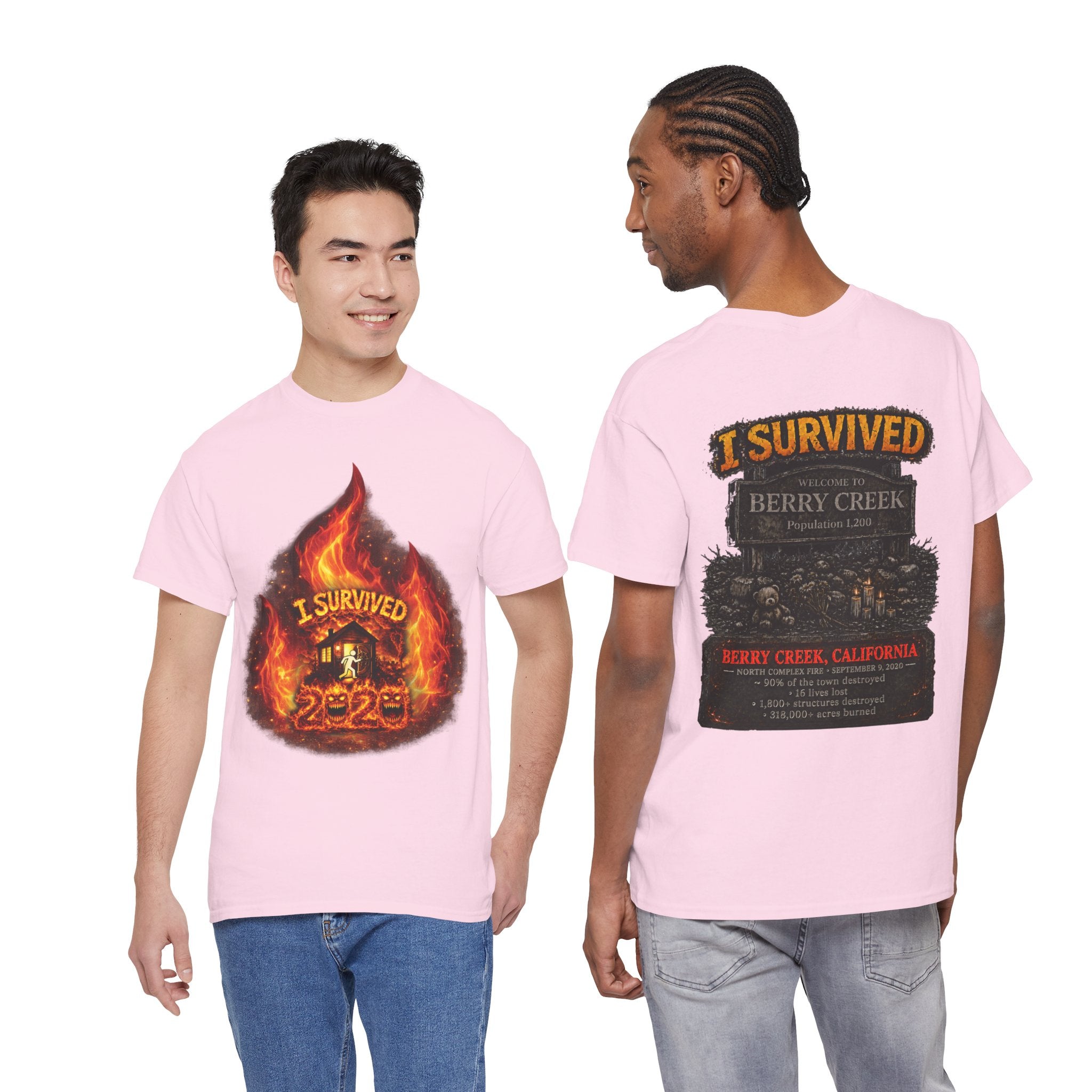 I Survived 2020 — Director's Cut S2:E1 "Berry Creek" | Wildfire Edition Memorial Unisex Heavy Cotton Tee