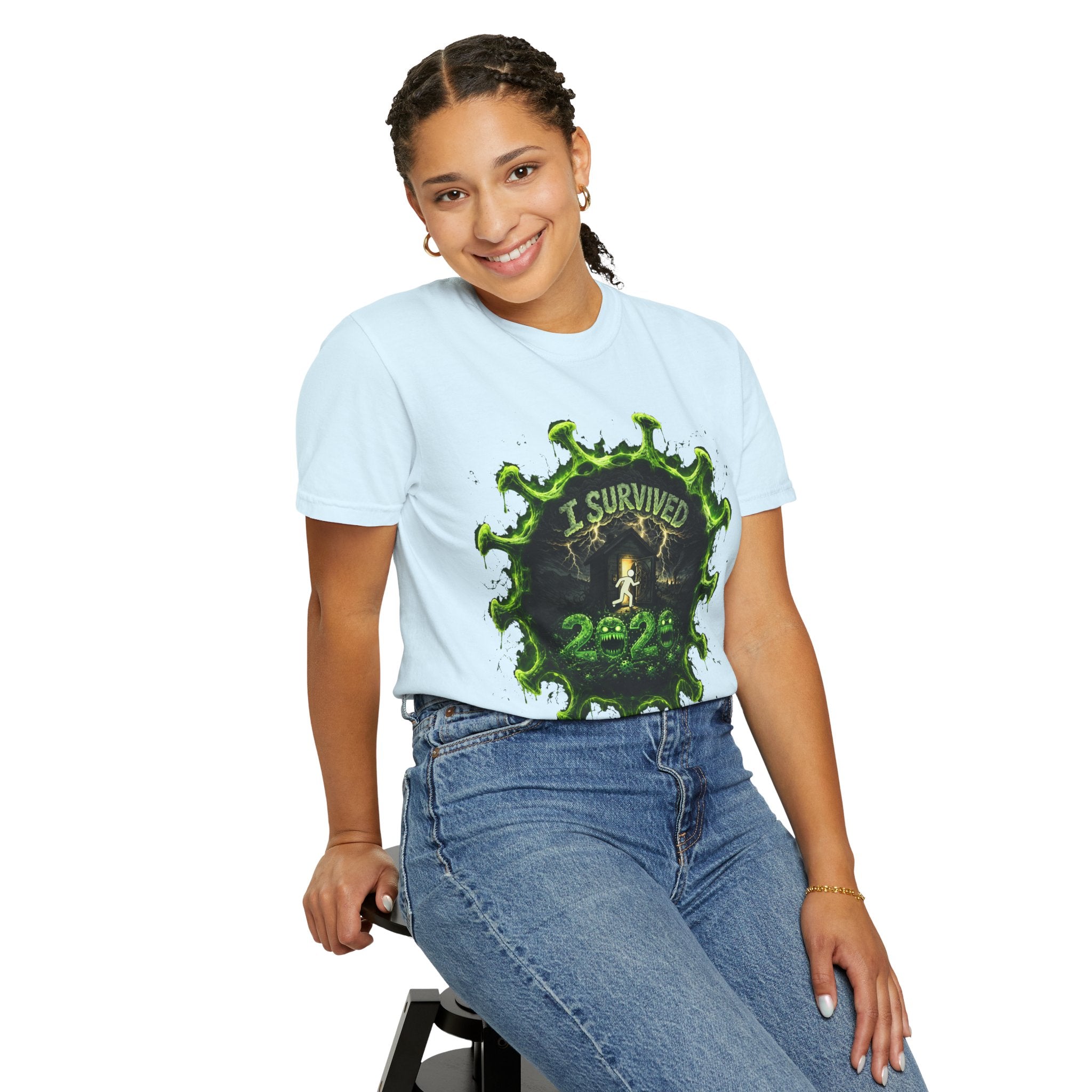I Survived 2020 — Director's Cut S1:E3 "The Jab!" | Pandemic Edition Unisex Garment-Dyed T-shirt