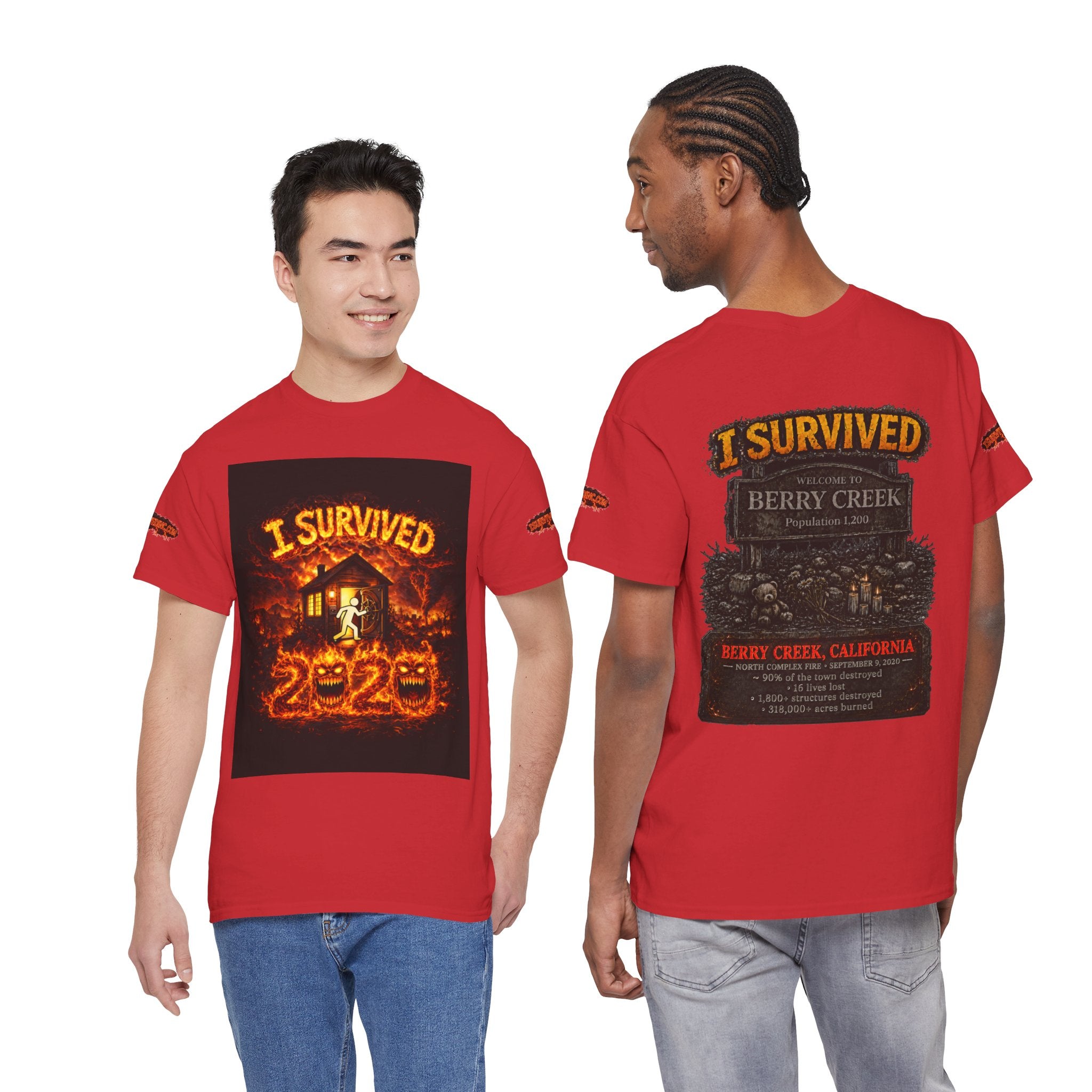 I Survived 2020 — WILDFIRES S2:E1: Special Edition "Berry Creek" Memorial Unisex Heavy Cotton Tee