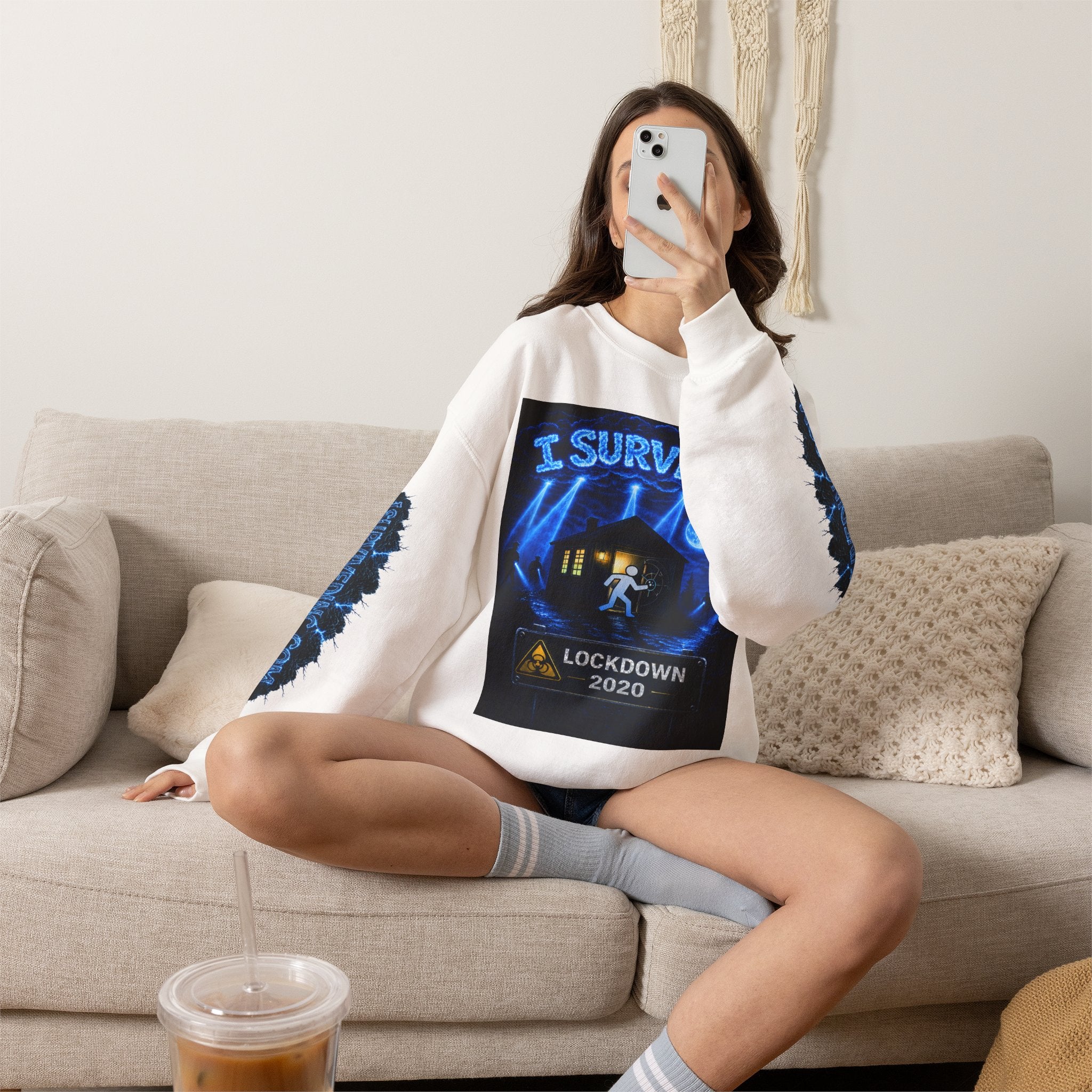 I Survived 2020 — LOCKDOWN S3:E3: Special Edition "Remote Schooling" Unisex Heavy Blend™ Crewneck Sweatshirt
