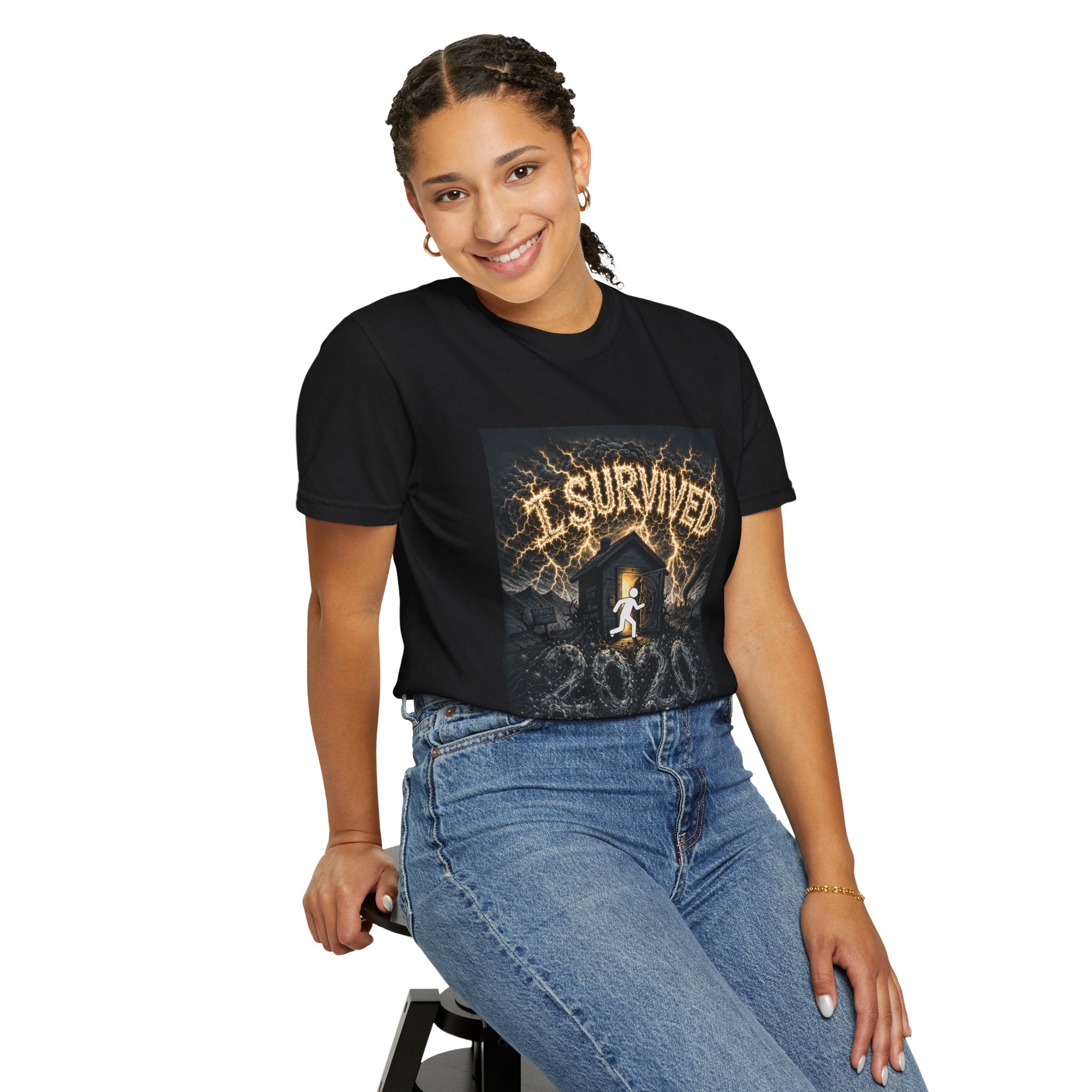 I Survived 2020 — Original Design Teaser Tee | Season 1 Premiere Drop Unisex Garment-Dyed T-shirt