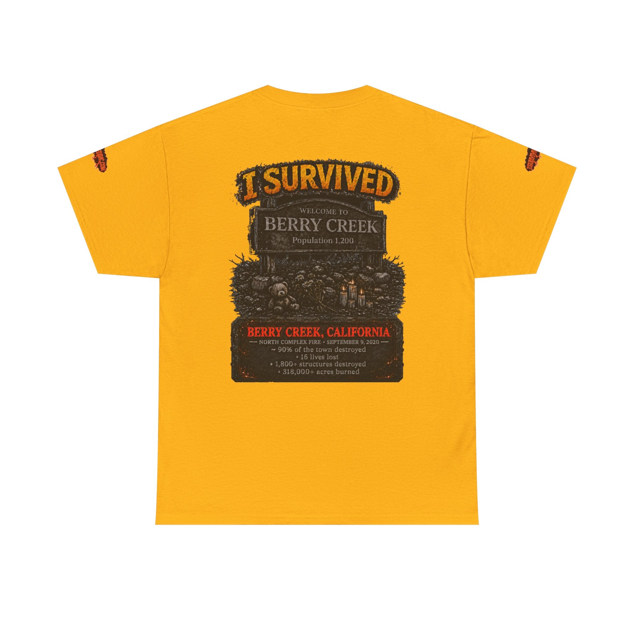 I Survived 2020 — Director's Cut S2:E1 "Berry Creek" | Wildfire Edition Memorial Unisex Heavy Cotton Tee (SPECIAL EDITION)