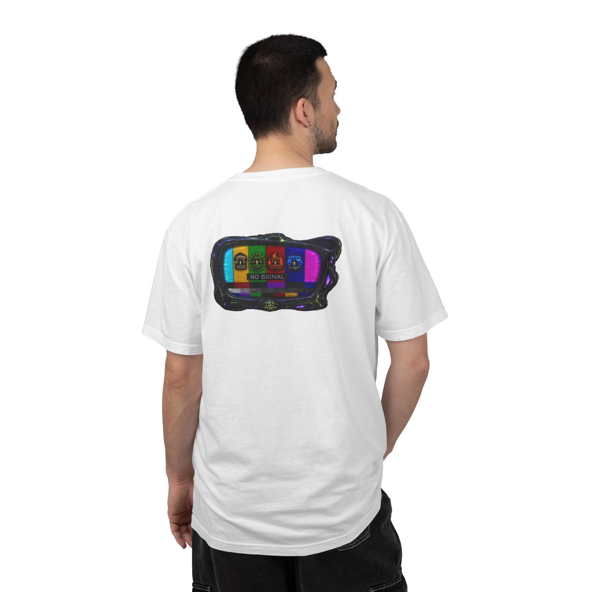 I Survived 2020 — "No Signal" Test Pattern Tee Alien Broadcast Finale Summer Premiere Unisex Garment-Dyed T-shirt