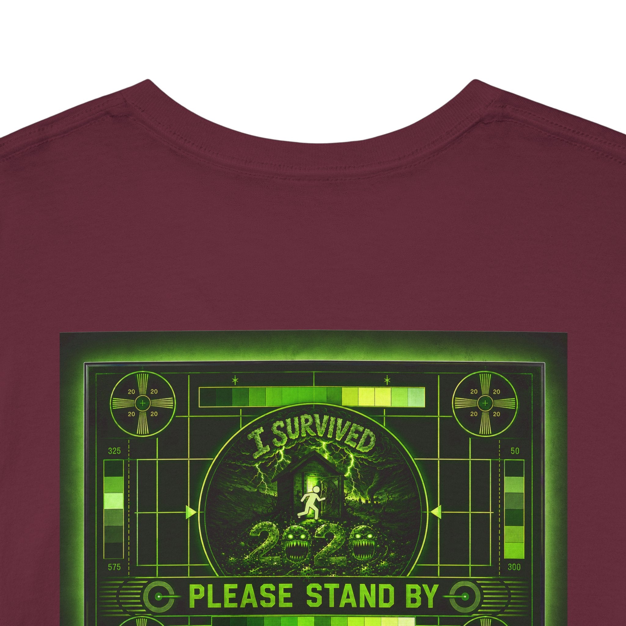 I Survived 2020 — "Please Stand By" Test Pattern Toxic Signal Tee Special Edition Summer Premiere Unisex Heavy Cotton Tee