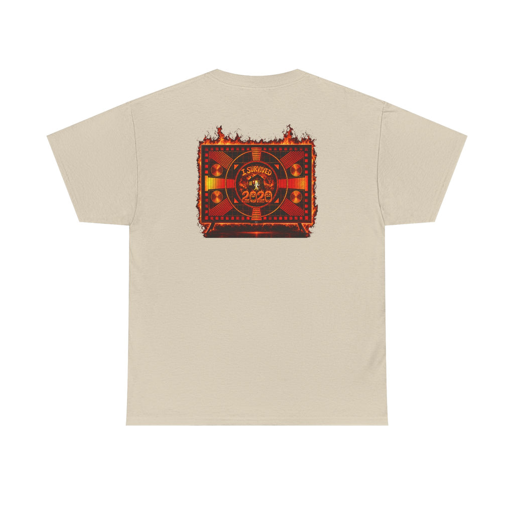 I Survived 2020 — "Please Stand By" Test Pattern Tee Wildfire Signal Edition Summer Premiere Unisex Heavy Cotton Tee