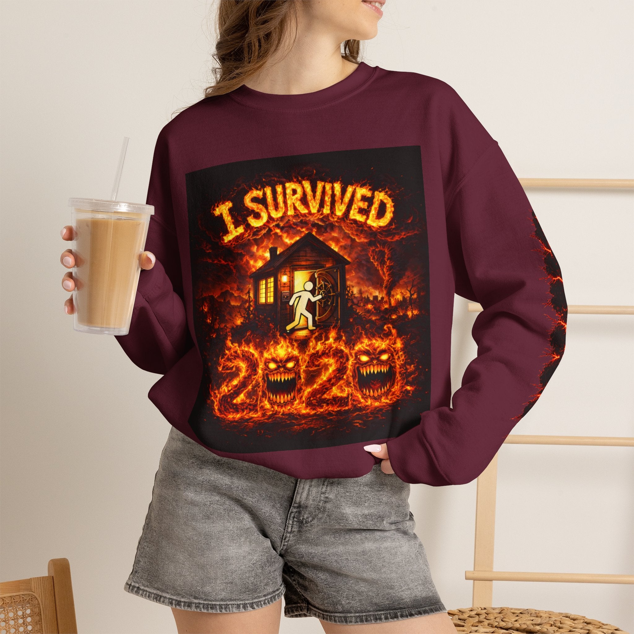 I Survived 2020 — WILDFIRES S2:E4: "Western U.S." Memorial Unisex Heavy Blend™ Crewneck Sweatshirt