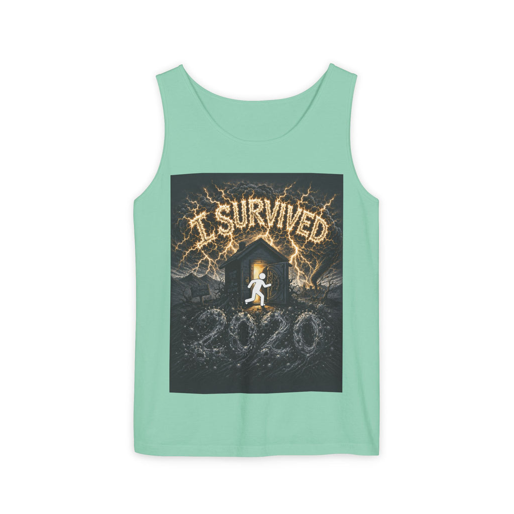 I Survived 2020 — Original Design Teaser Tee | Season 1 Premiere Drop Unisex Garment-Dyed Tank Top
