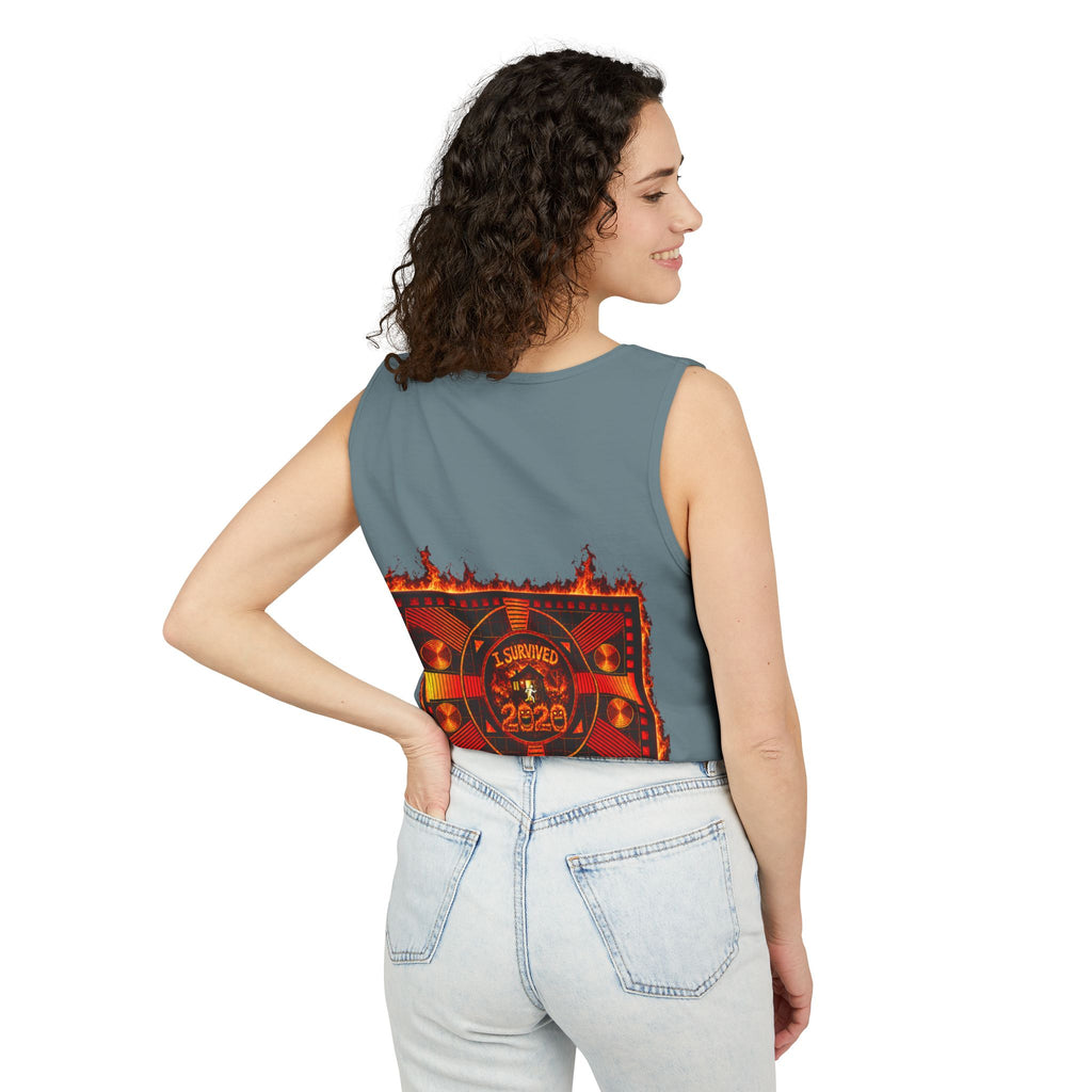 I Survived 2020 — "Please Stand By" Test Pattern Tee Wildfire Signal Edition Summer Premiere Unisex Garment-Dyed Tank Top