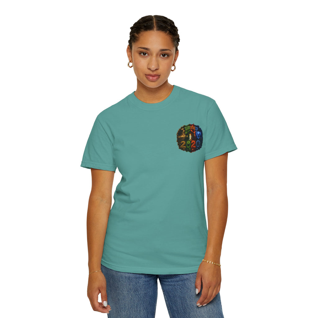 I Survived 2020 — "No Signal" Test Pattern Tee Alien Broadcast Finale Summer Premiere Unisex Garment-Dyed T-shirt