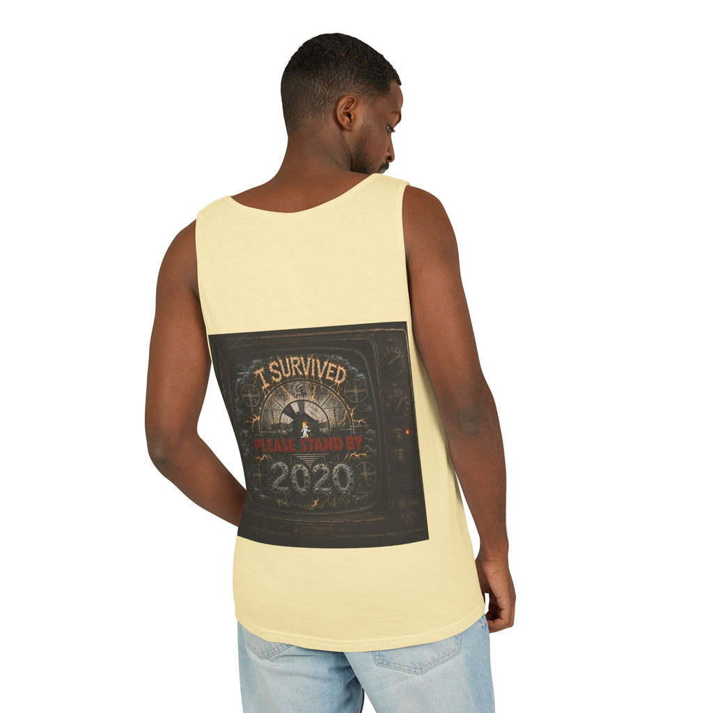 I Survived 2020 — "Please Stand By" Test Pattern Tee Summer Premier  Unisex Garment-Dyed Tank Top