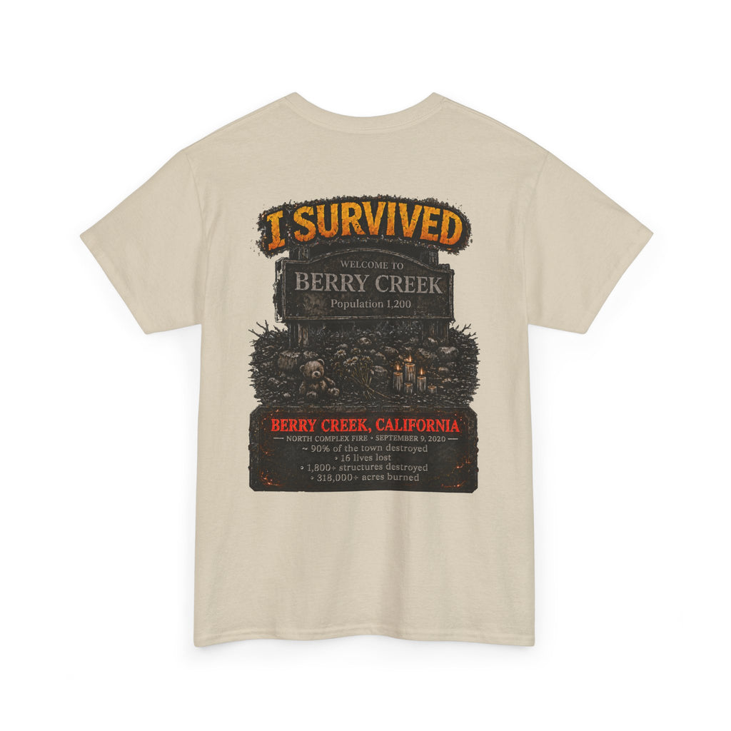 I Survived 2020 — Director's Cut S2:E1 "Berry Creek" | Wildfire Edition Memorial Unisex Heavy Cotton Tee