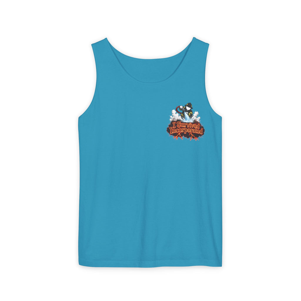 I Survived 2020 — "Please Stand By" Test Pattern Tee Wildfire Signal Edition Summer Premiere Unisex Garment-Dyed Tank Top