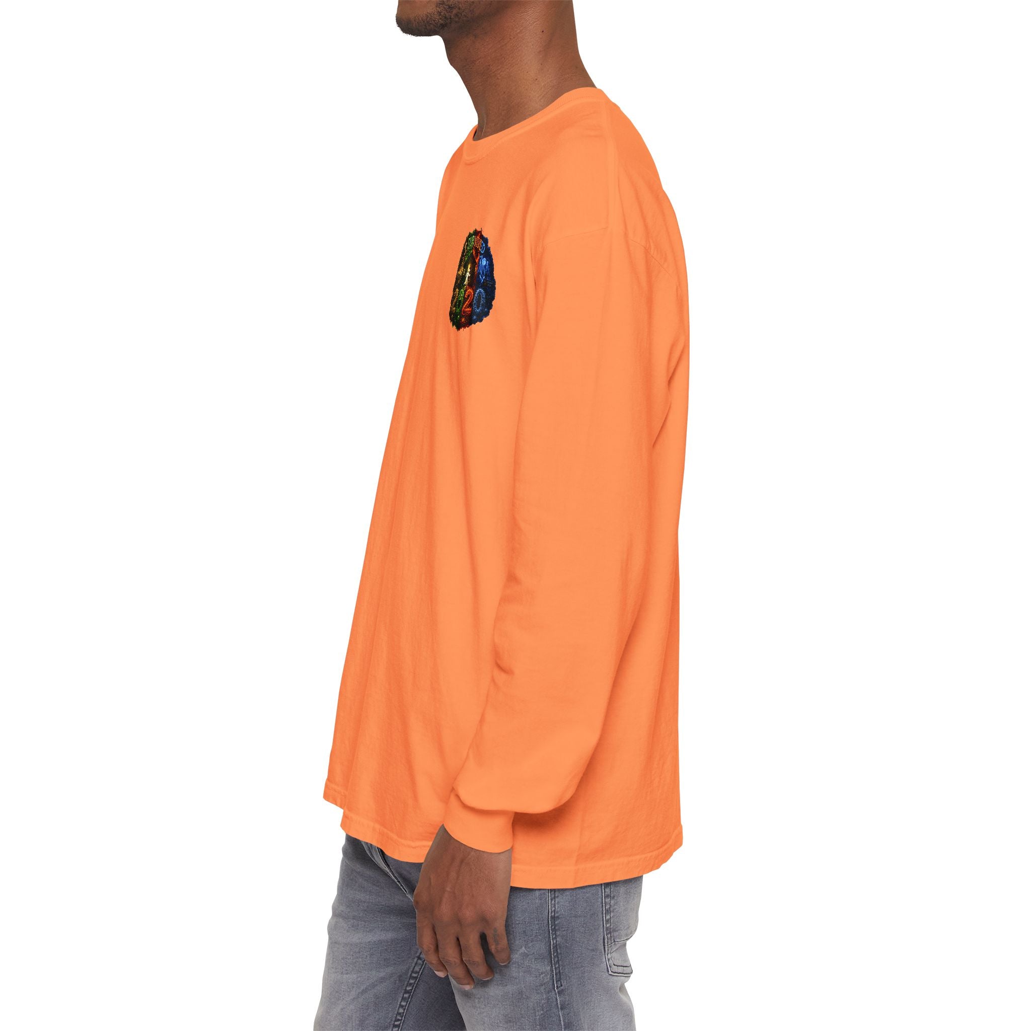 I Survived 2020 — "No Signal" Test Pattern Tee Alien Broadcast Finale Summer Premiere Garment-Dyed Long Sleeve T-Shirt