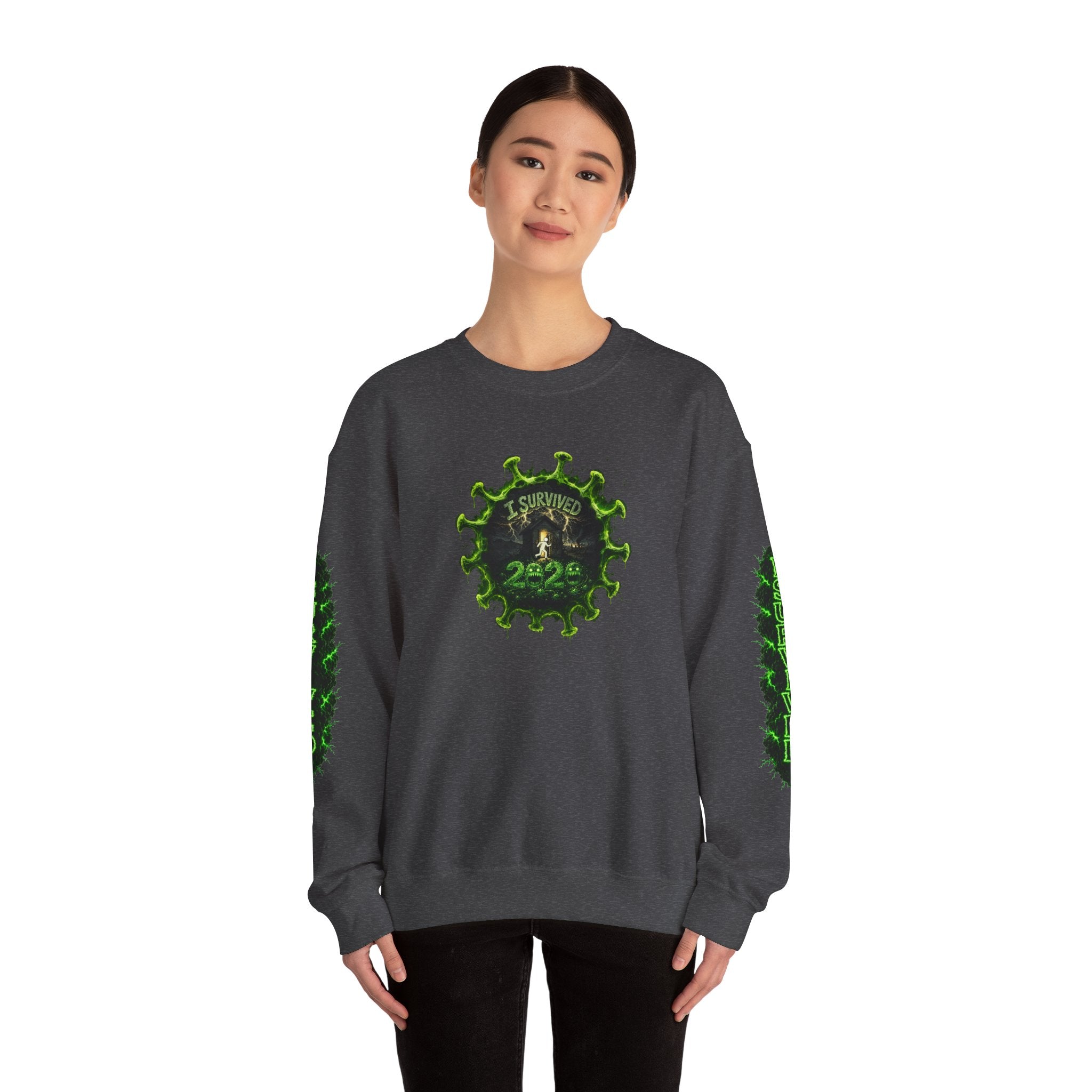 I Survived 2020 — PANDEMIC S1:E3: Director's Cut "The Jab!" Unisex Heavy Blend™ Crewneck Sweatshirt