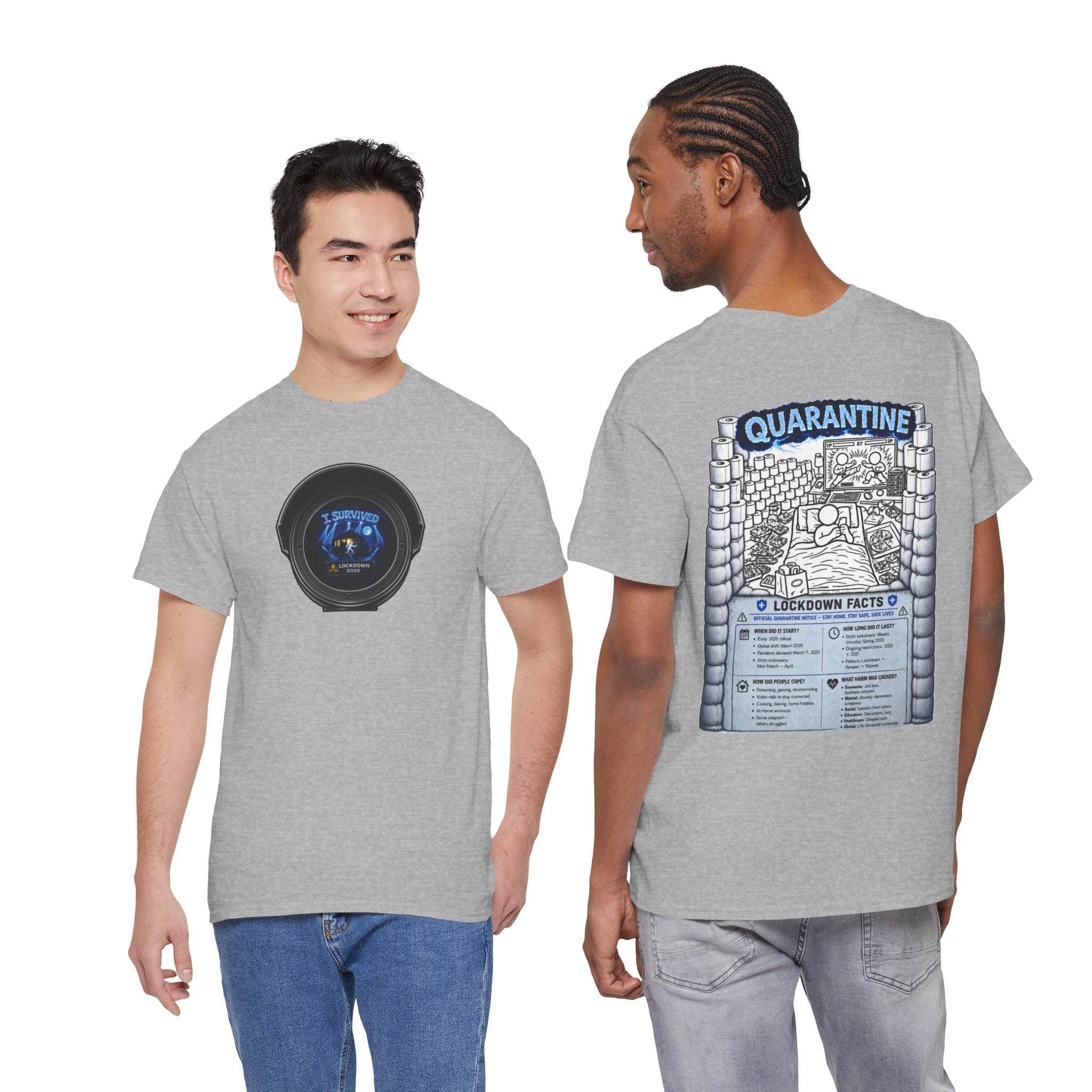I Survived 2020 — LOCKDOWN S3:E1: Director's Cut "Quarantine" Unisex Heavy Cotton Tee