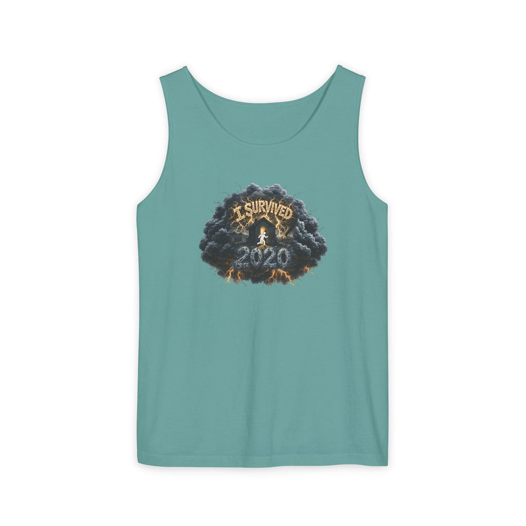 I Survived 2020 — Original PILOT Design: Director's Cut Unisex Garment-Dyed Tank Top