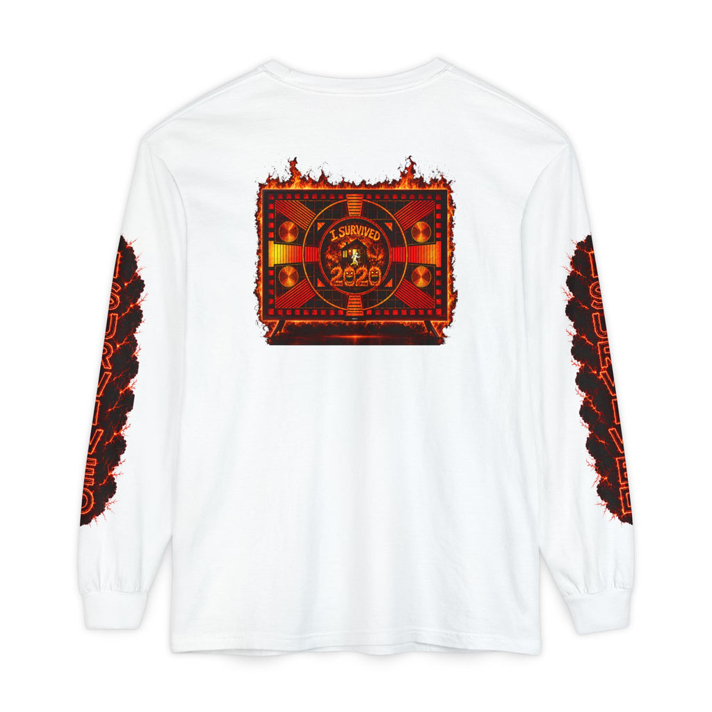 I Survived 2020 — "Please Stand By" Test Pattern Tee Special Edition Wildfire Signal Edition Summer Premiere Unisex Garment-Dyed Long Sleeve T-Shirt