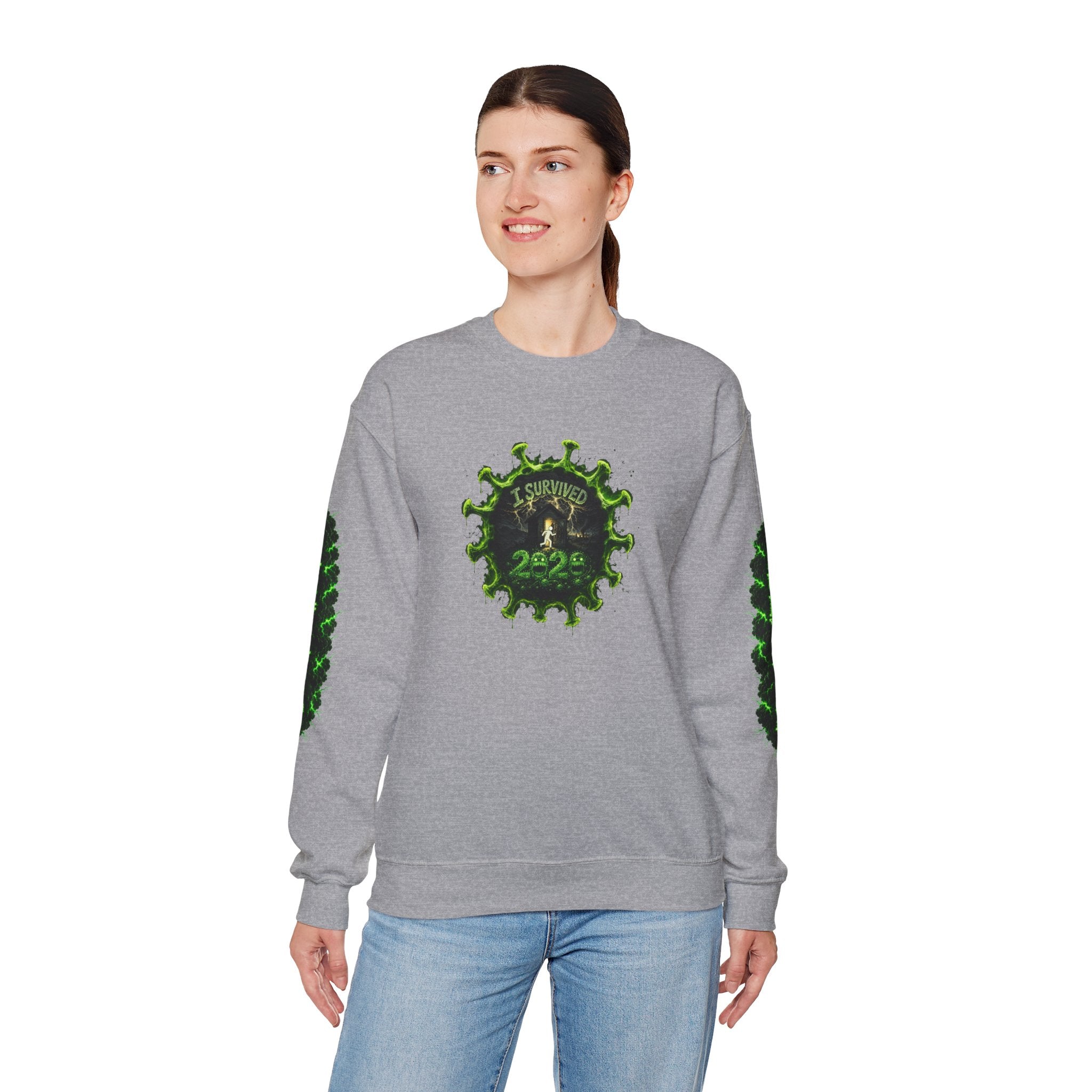 I Survived 2020 — PANDEMIC S1:E3: Director's Cut "The Jab!" Unisex Heavy Blend™ Crewneck Sweatshirt