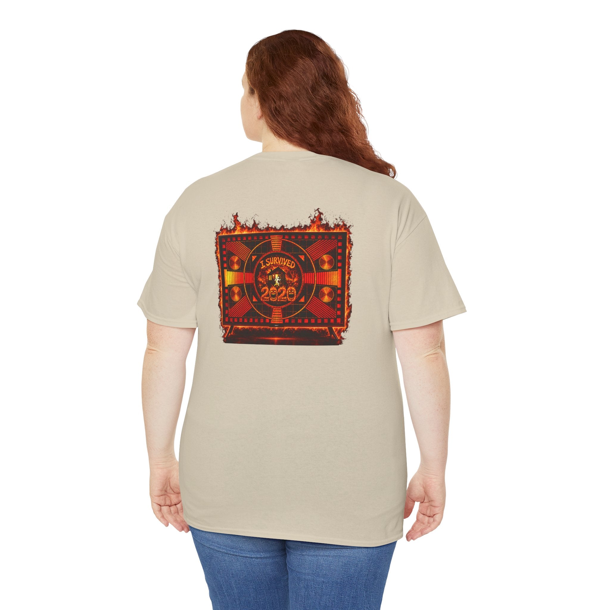 I Survived 2020 — "Please Stand By" Test Pattern Tee Wildfire Signal Edition Summer Premiere Unisex Heavy Cotton Tee