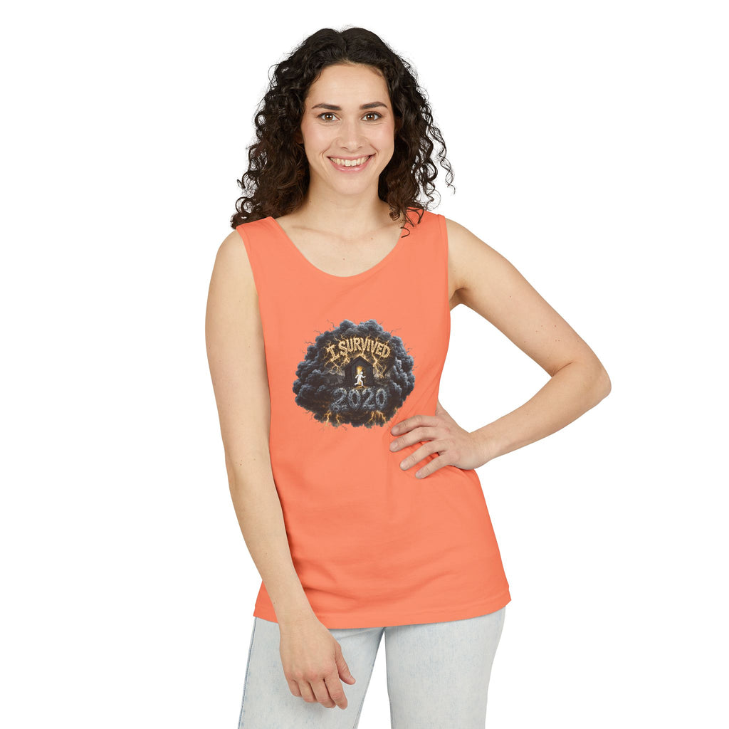 I Survived 2020 — Original PILOT Design: Director's Cut Unisex Garment-Dyed Tank Top