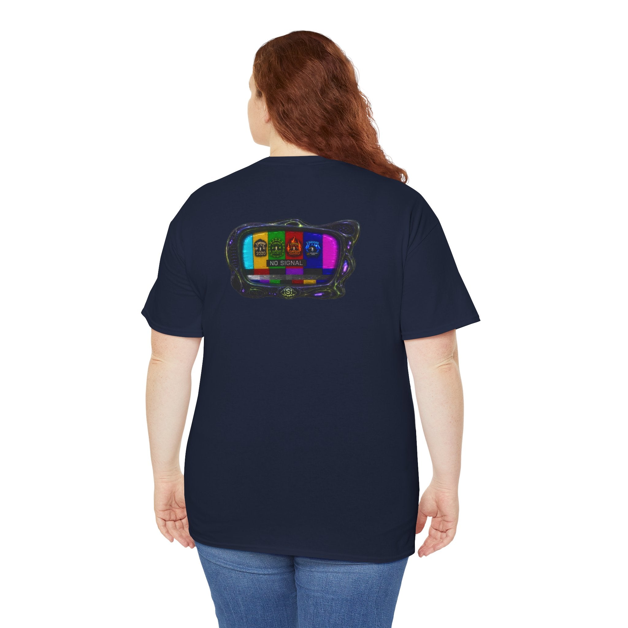 I Survived 2020 — "No Signal" Test Pattern Tee Alien Broadcast Finale Summer Premiere Unisex Heavy Cotton Tee