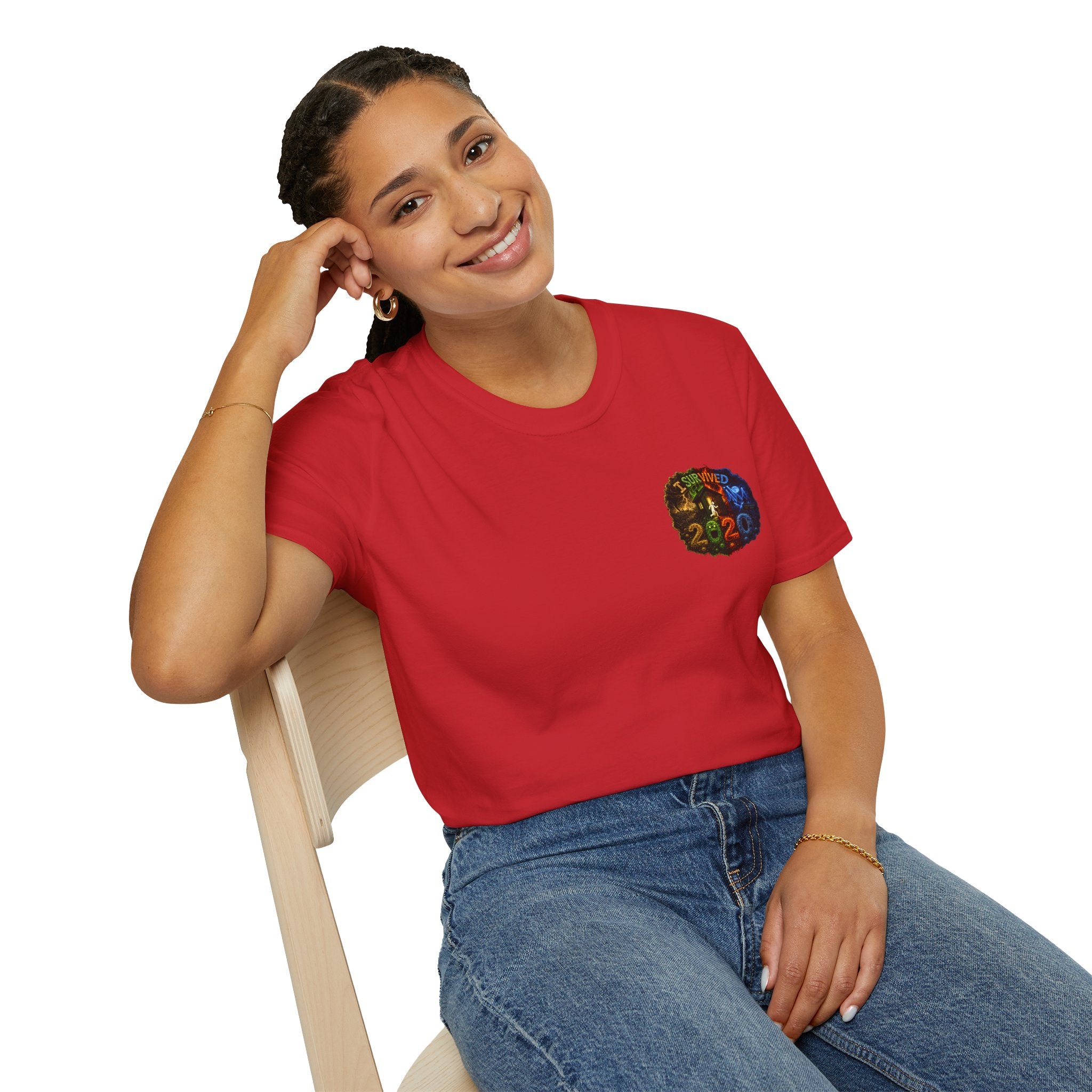 I Survived 2020 — "No Signal" Test Pattern Tee Alien Broadcast Finale Summer Premiere Unisex Softstyle T-Shirt