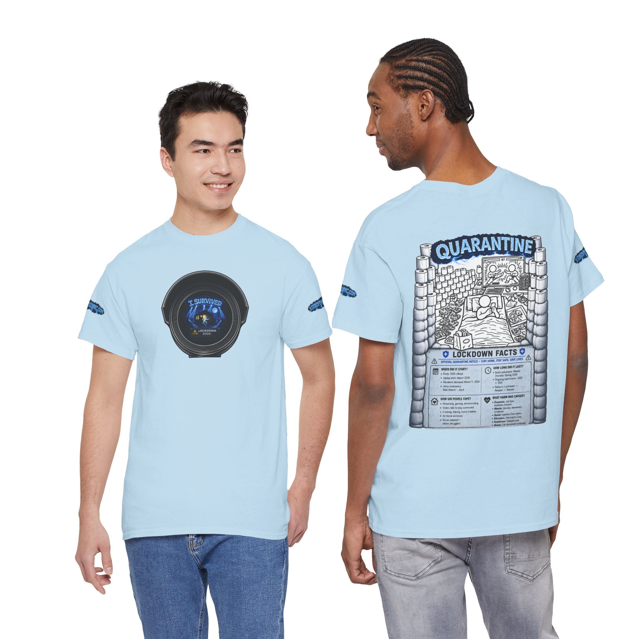 I Survived 2020 — LOCKDOWN S3:E1: Director's Cut Special Edition "Quarantine" Unisex Heavy Cotton Tee
