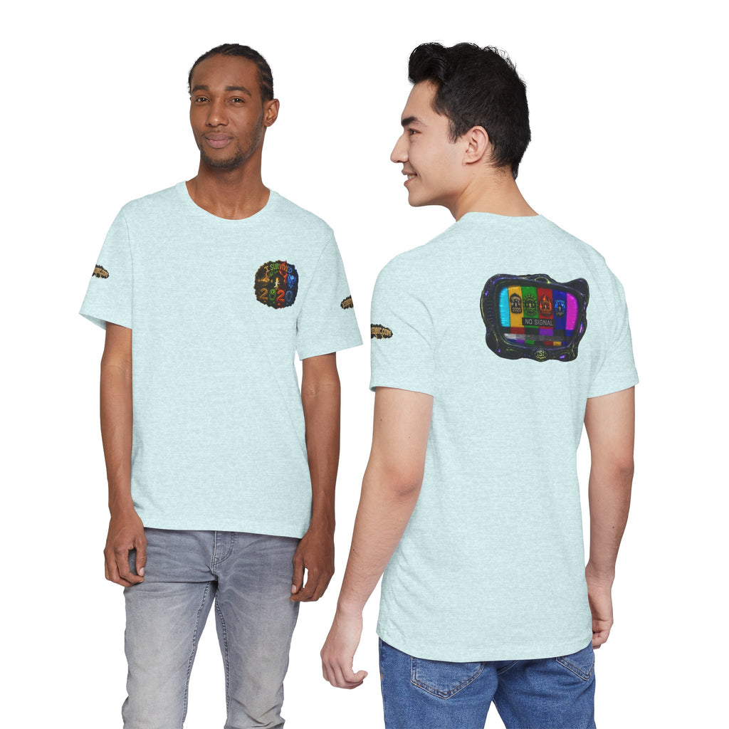 I Survived 2020 — "No Signal" Test Pattern Tee Alien Broadcast Finale Summer Premiere Unisex Jersey Short Sleeve Tee