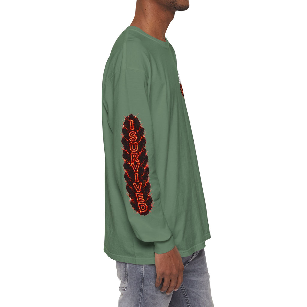 I Survived 2020 — "Please Stand By" Test Pattern Tee Special Edition Wildfire Signal Edition Summer Premiere Unisex Garment-Dyed Long Sleeve T-Shirt