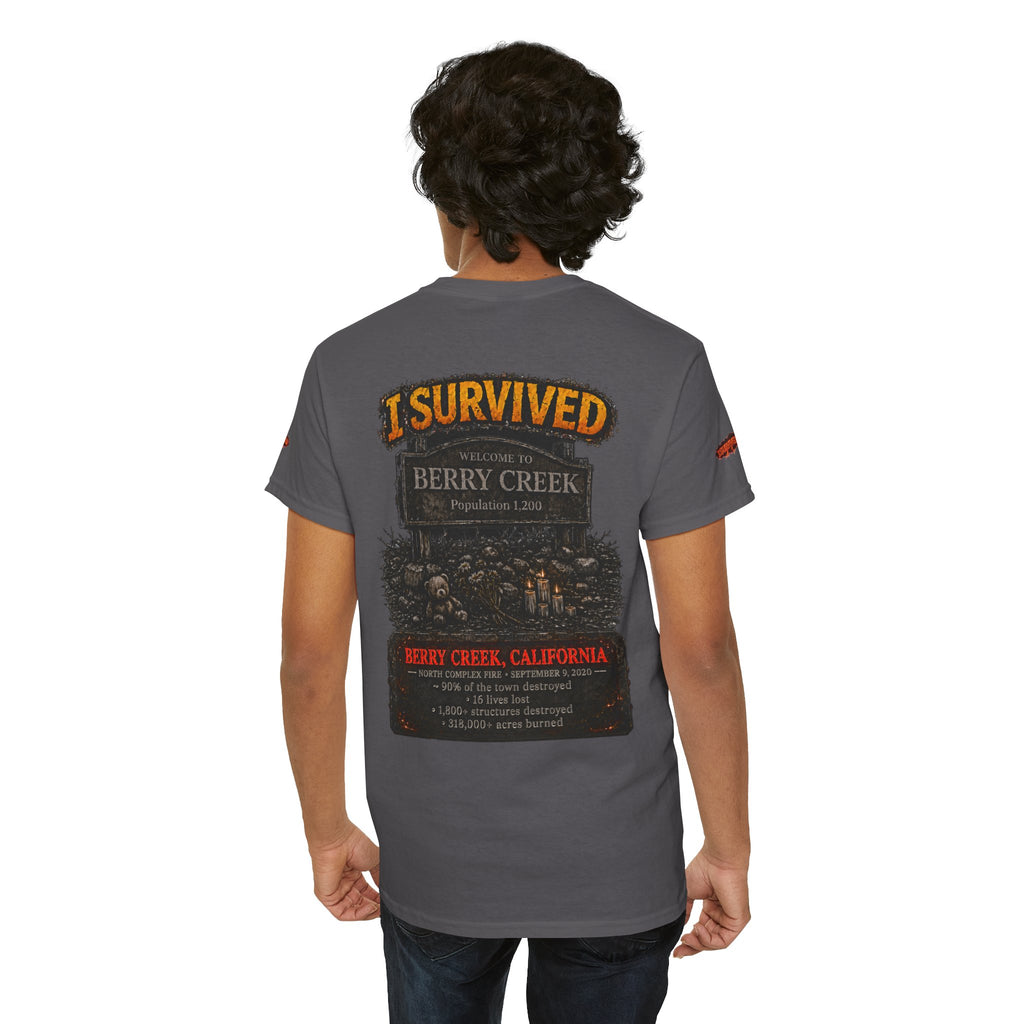 I Survived 2020 — Director's Cut S2:E1 "Berry Creek" | Wildfire Edition Memorial Unisex Heavy Cotton Tee (SPECIAL EDITION)