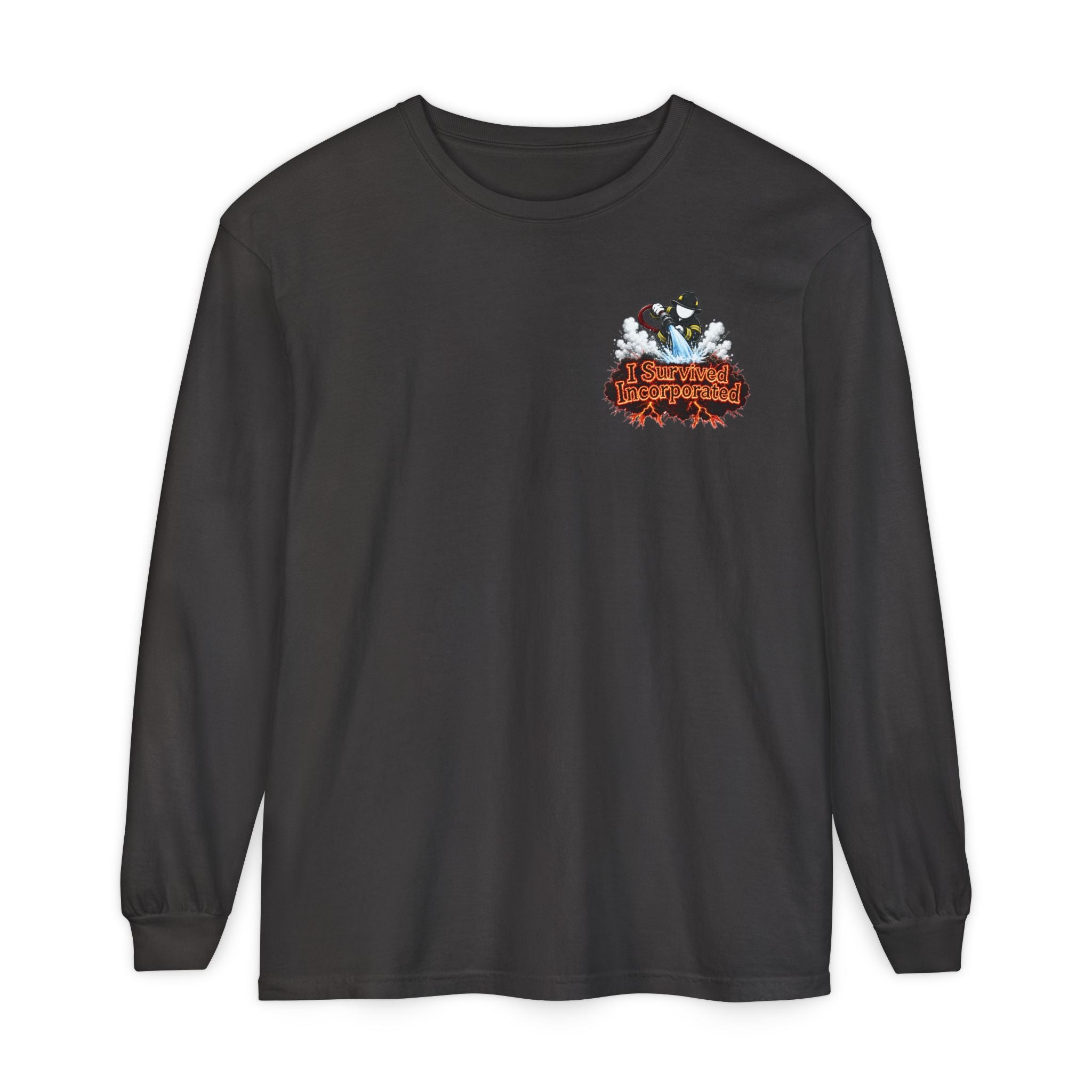 I Survived 2020 — "Please Stand By" Test Pattern Tee Wildfire Signal Edition Summer Premiere Unisex Garment-Dyed Long Sleeve T-Shirt