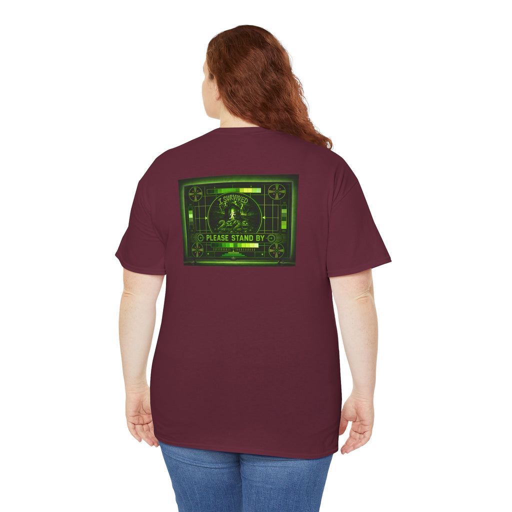 I Survived 2020 — "Please Stand By" Test Pattern Toxic Signal Tee Summer Premiere Unisex Heavy Cotton Tee