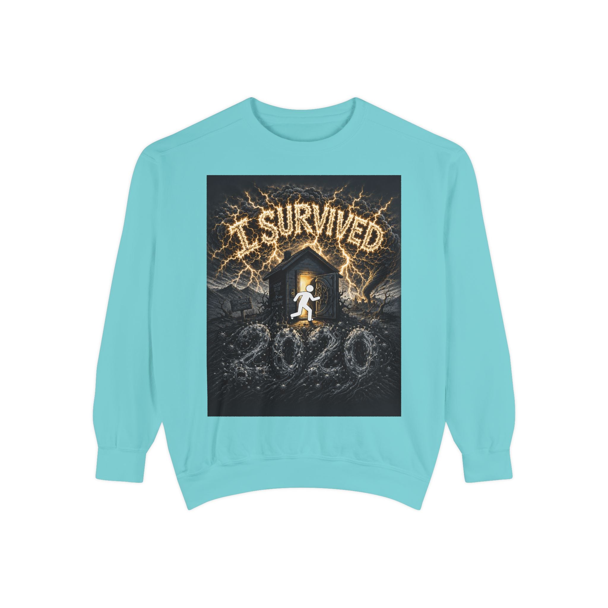 I Survived 2020 — Original Design Teaser Sweatshirt | Season 1 Premiere Drop Unisex Garment-Dyed Sweatshirt