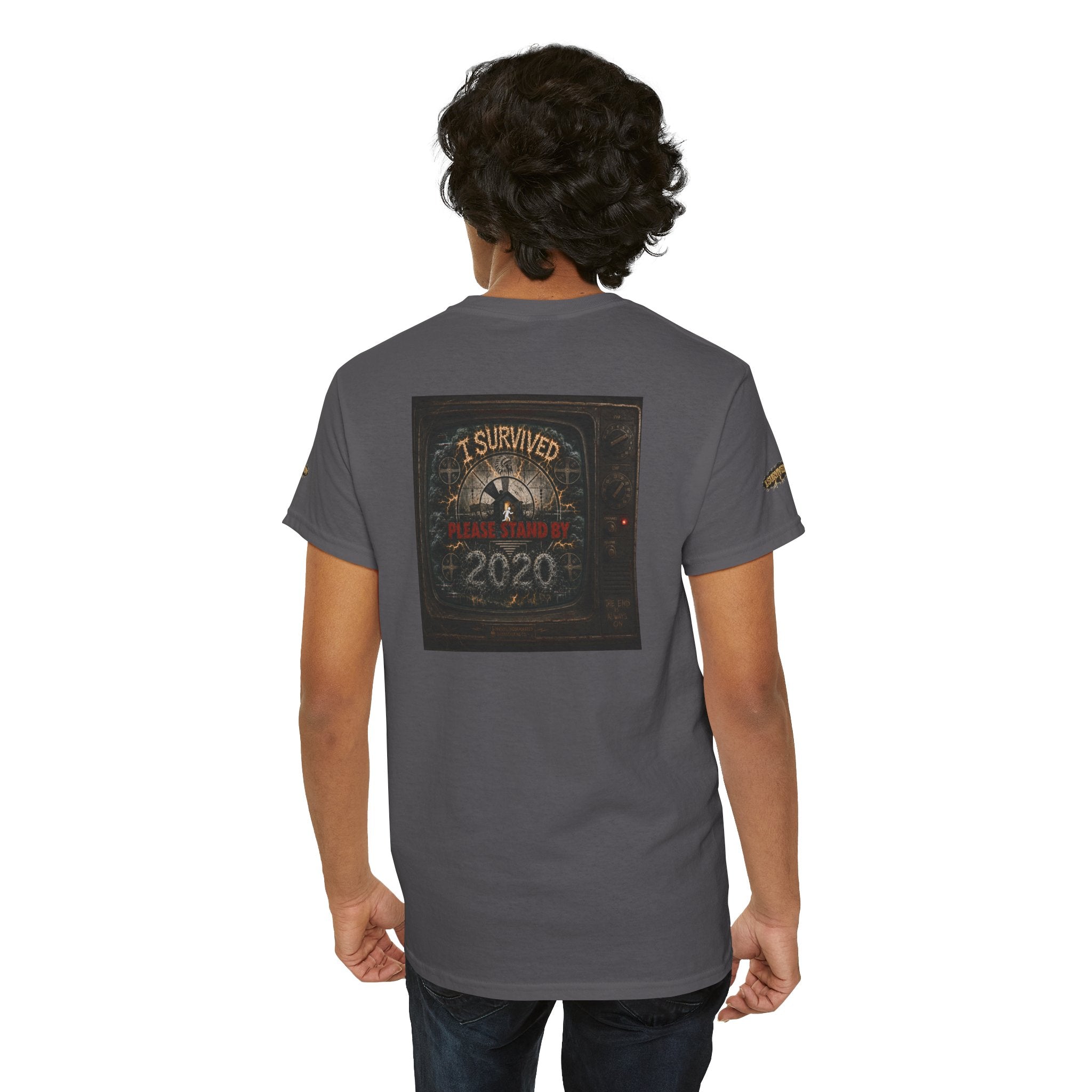I Survived 2020 — "Please Stand By" Test Pattern Tee Special Edition Summer Premier Unisex Heavy Cotton Tee