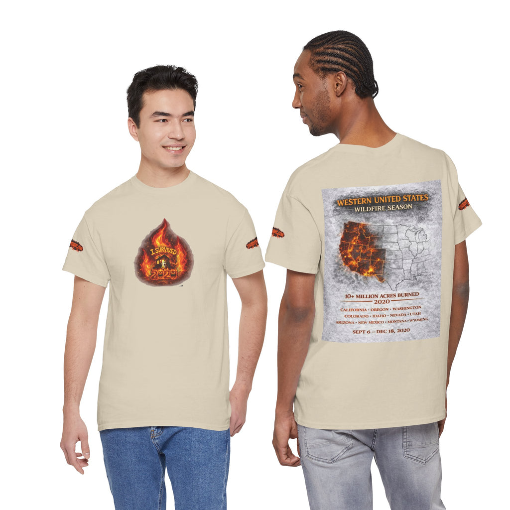 I Survived 2020 —  WILDFIRES S2:E4: Director's Cut Special Edition "Western U.S. Wildfire Season" Memorial Unisex Heavy Cotton Tee